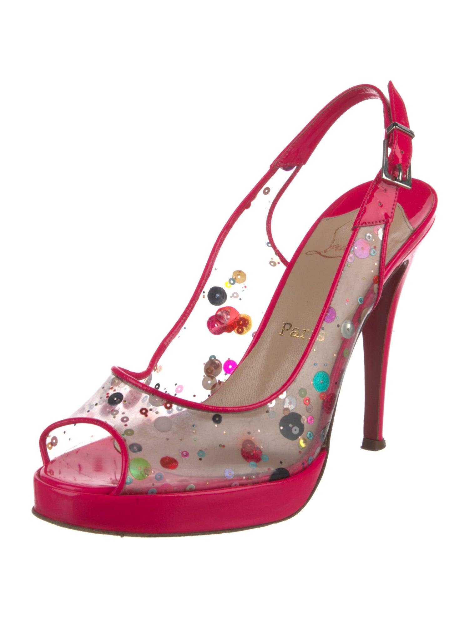 Christian Louboutin PVC Printed Slingback Pumps