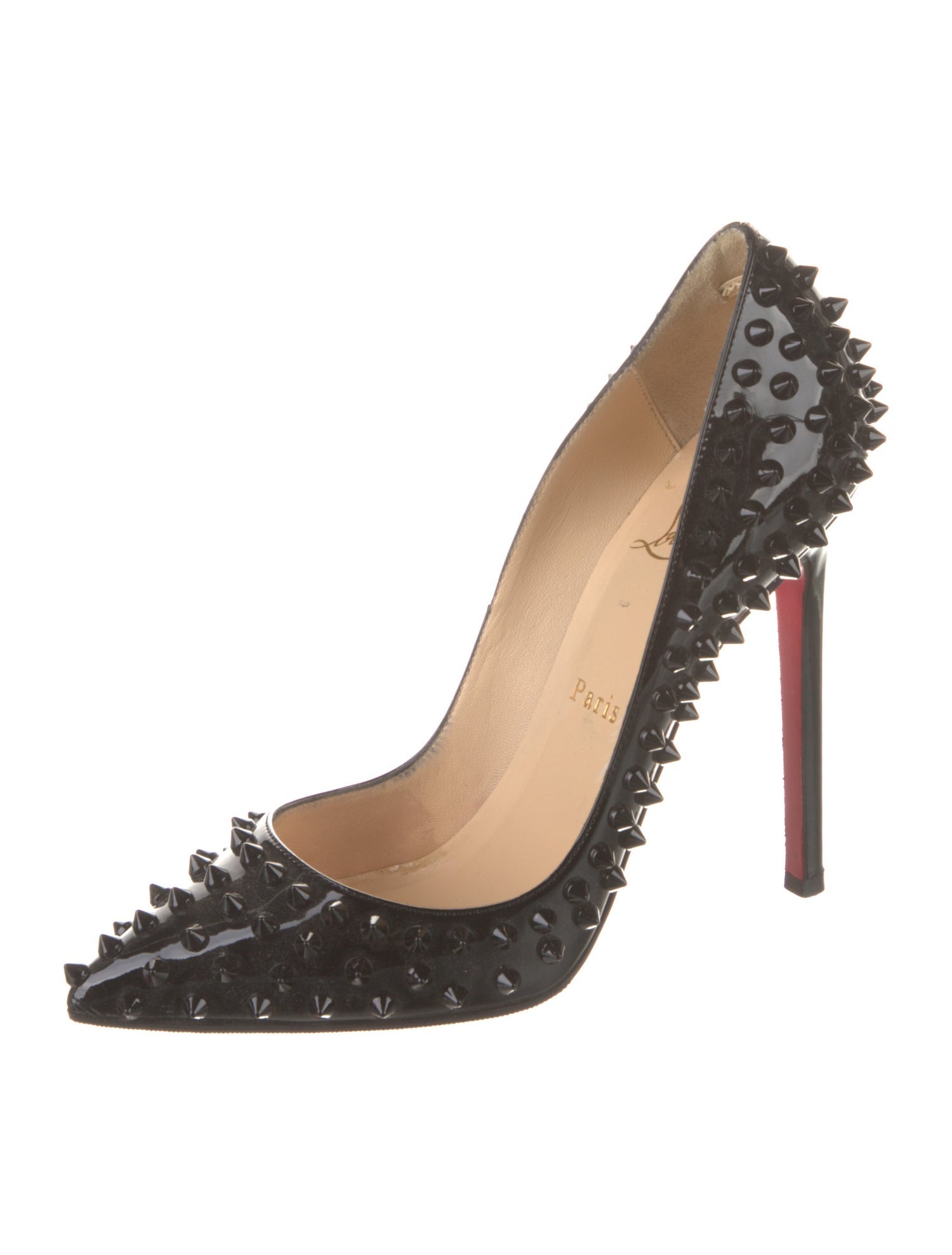Christian Louboutin Spike Accents Patent Leather Pumps