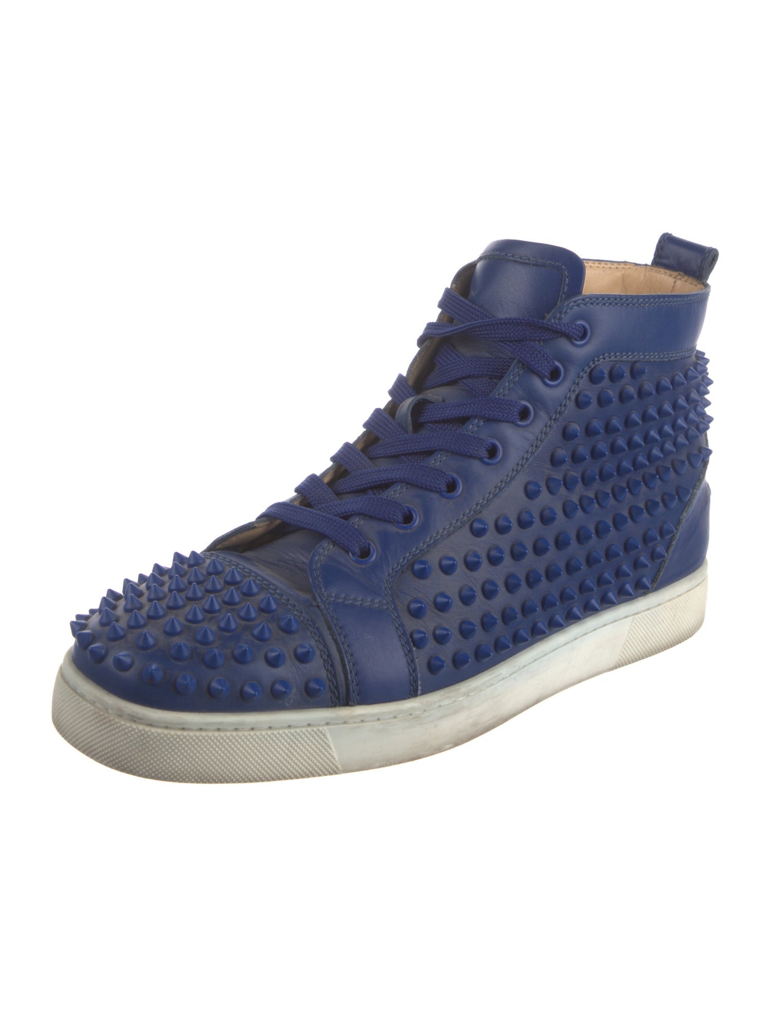 Christian Louboutin Spike Accents Leather Sneakers