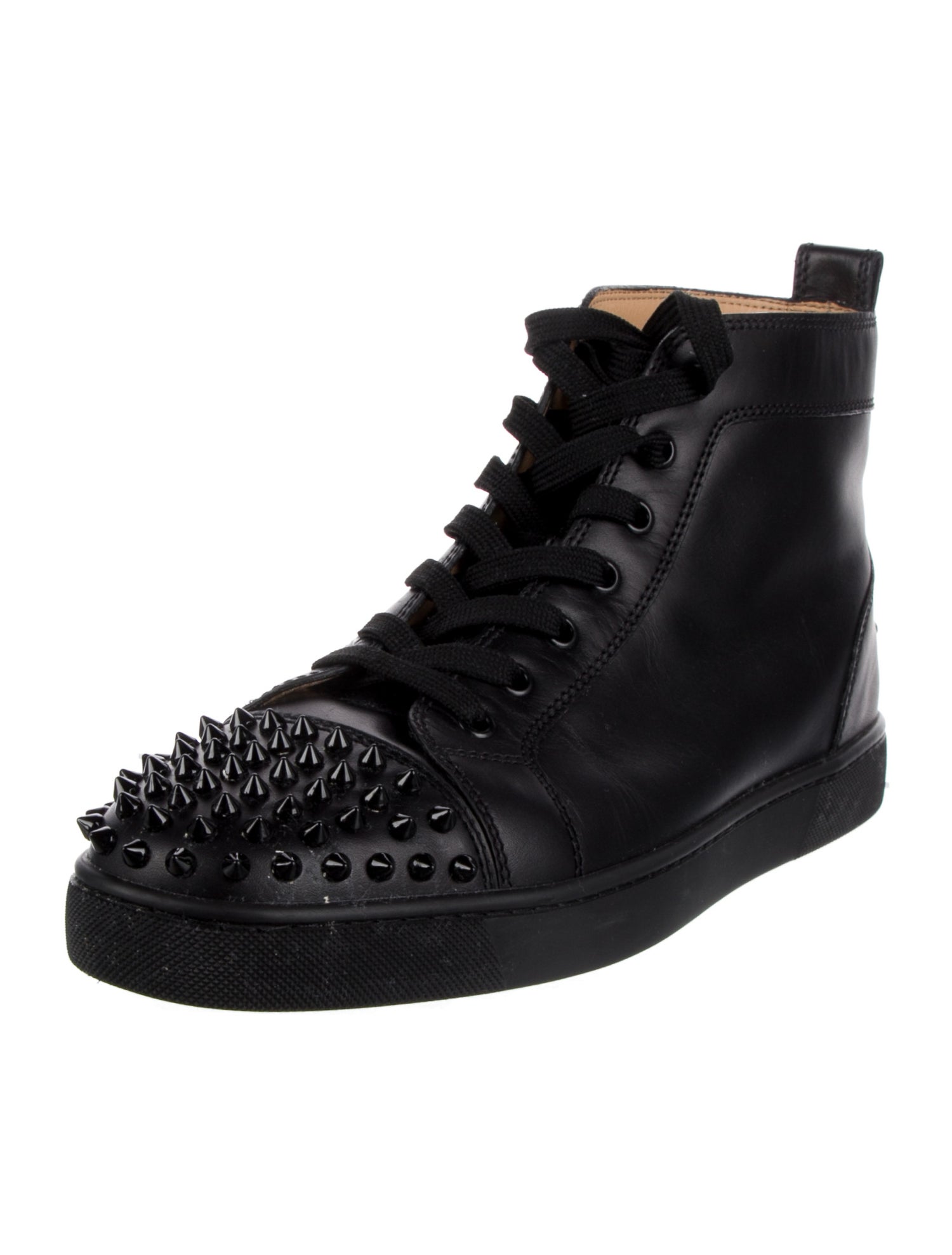 Christian Louboutin Spike Accents Leather Sneakers