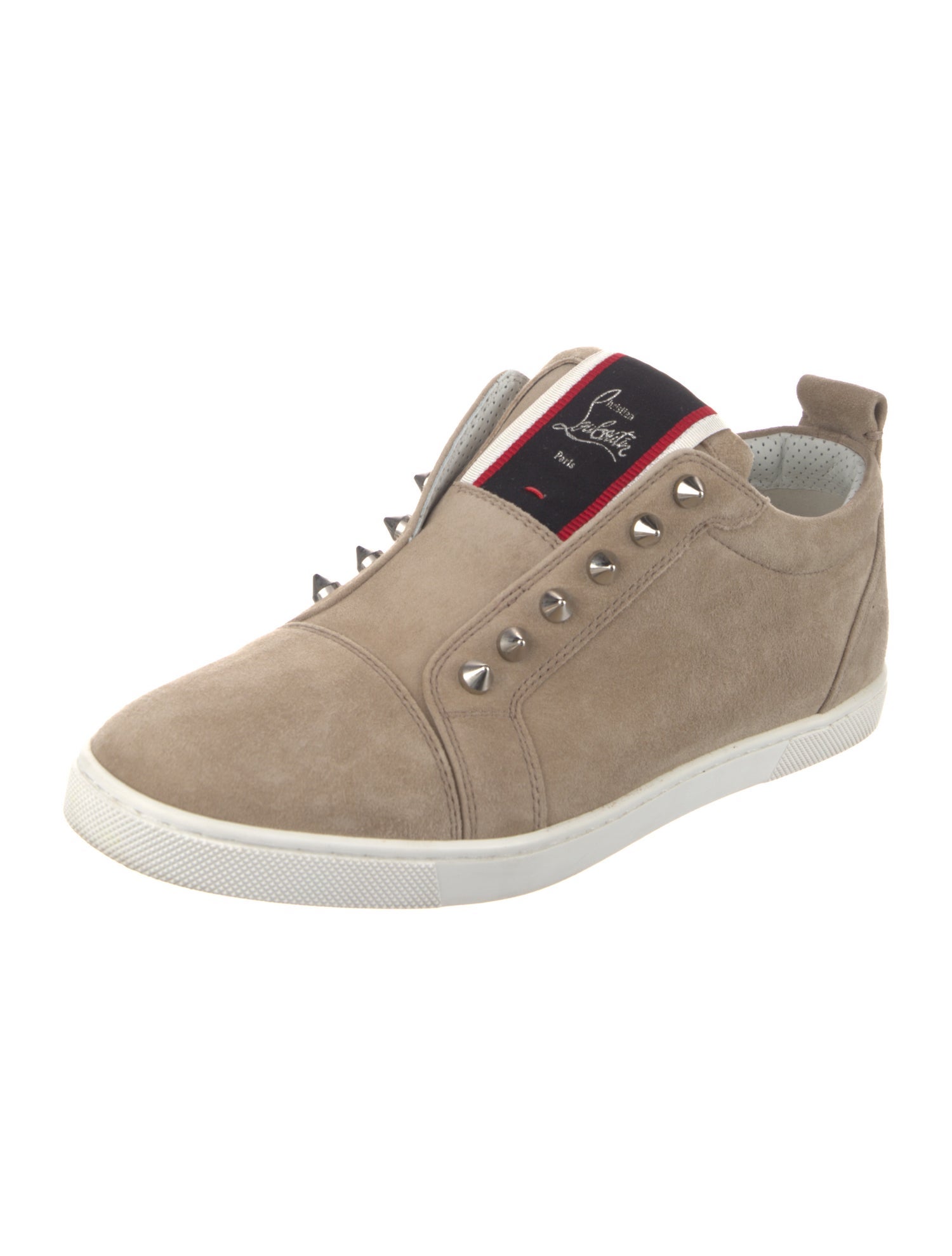 Christian Louboutin Spike Accents Suede Sneakers