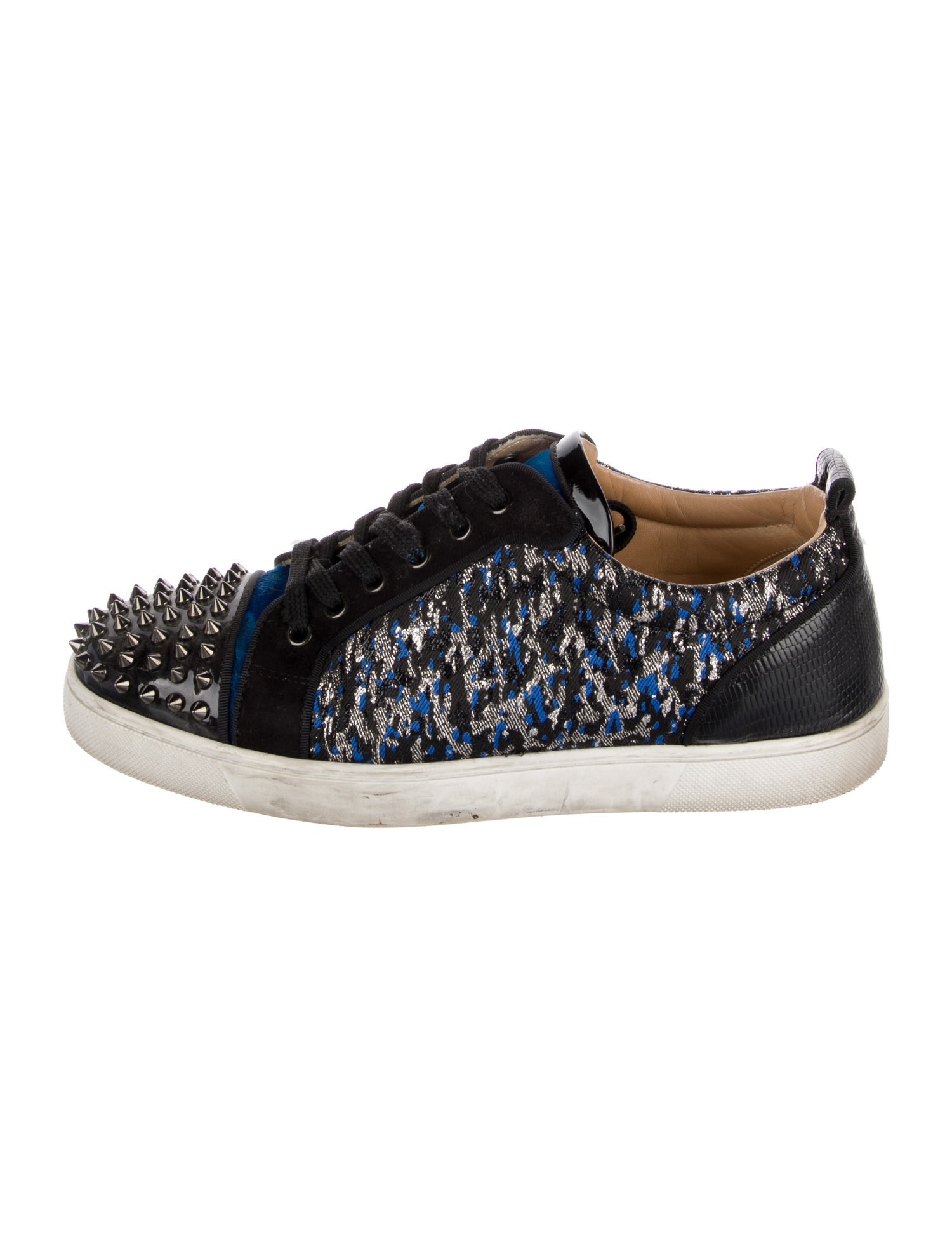 Christian Louboutin Spike Accents Printed Sneakers