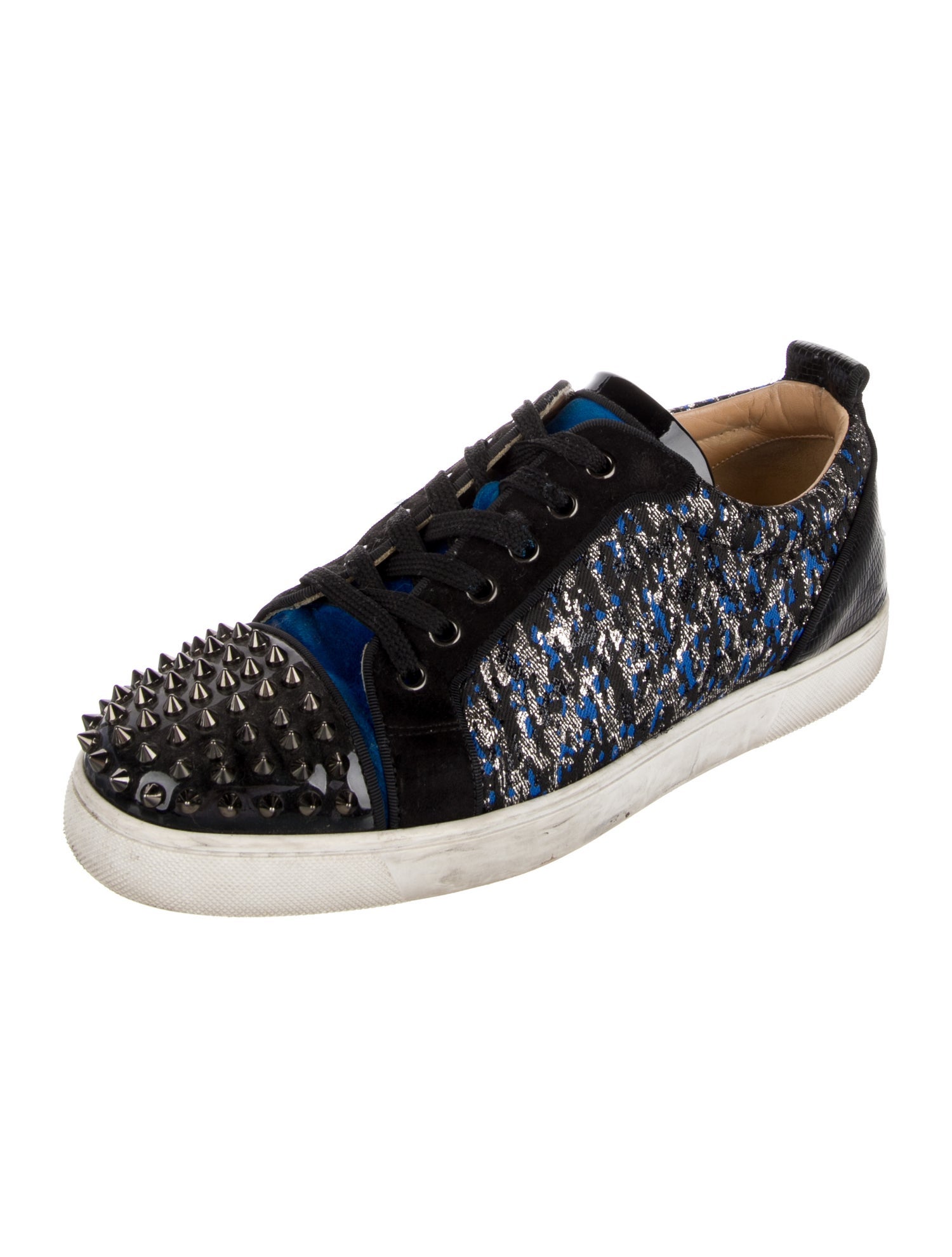 Christian Louboutin Spike Accents Printed Sneakers