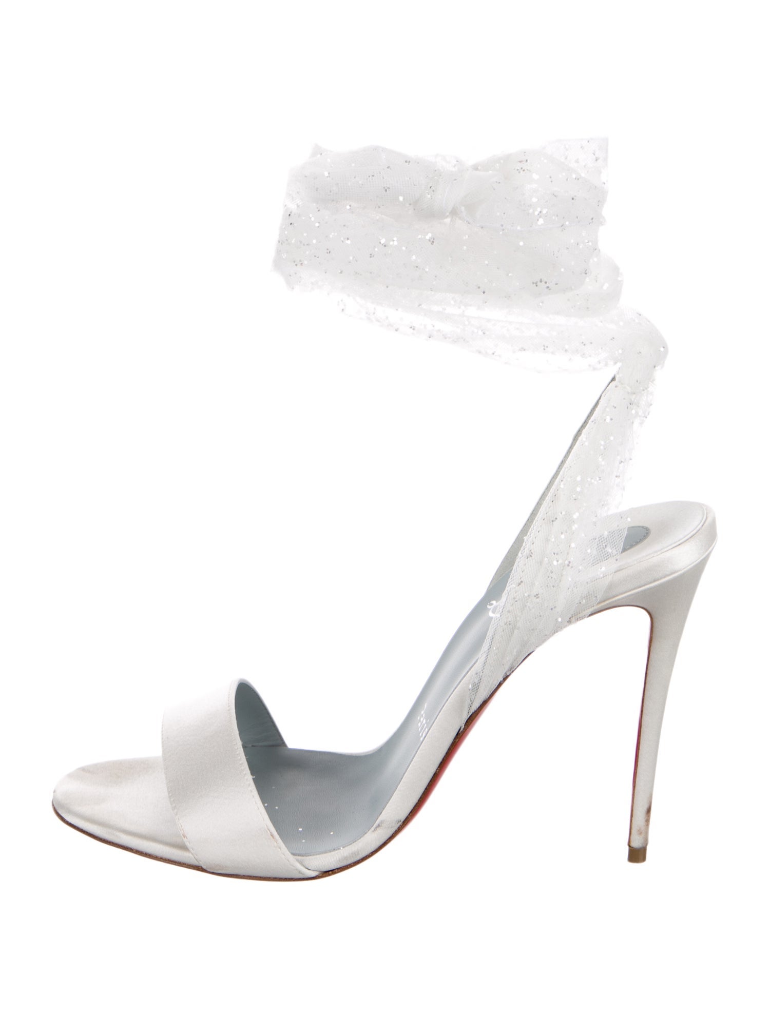 Christian Louboutin Satin Mesh Accents Sandals