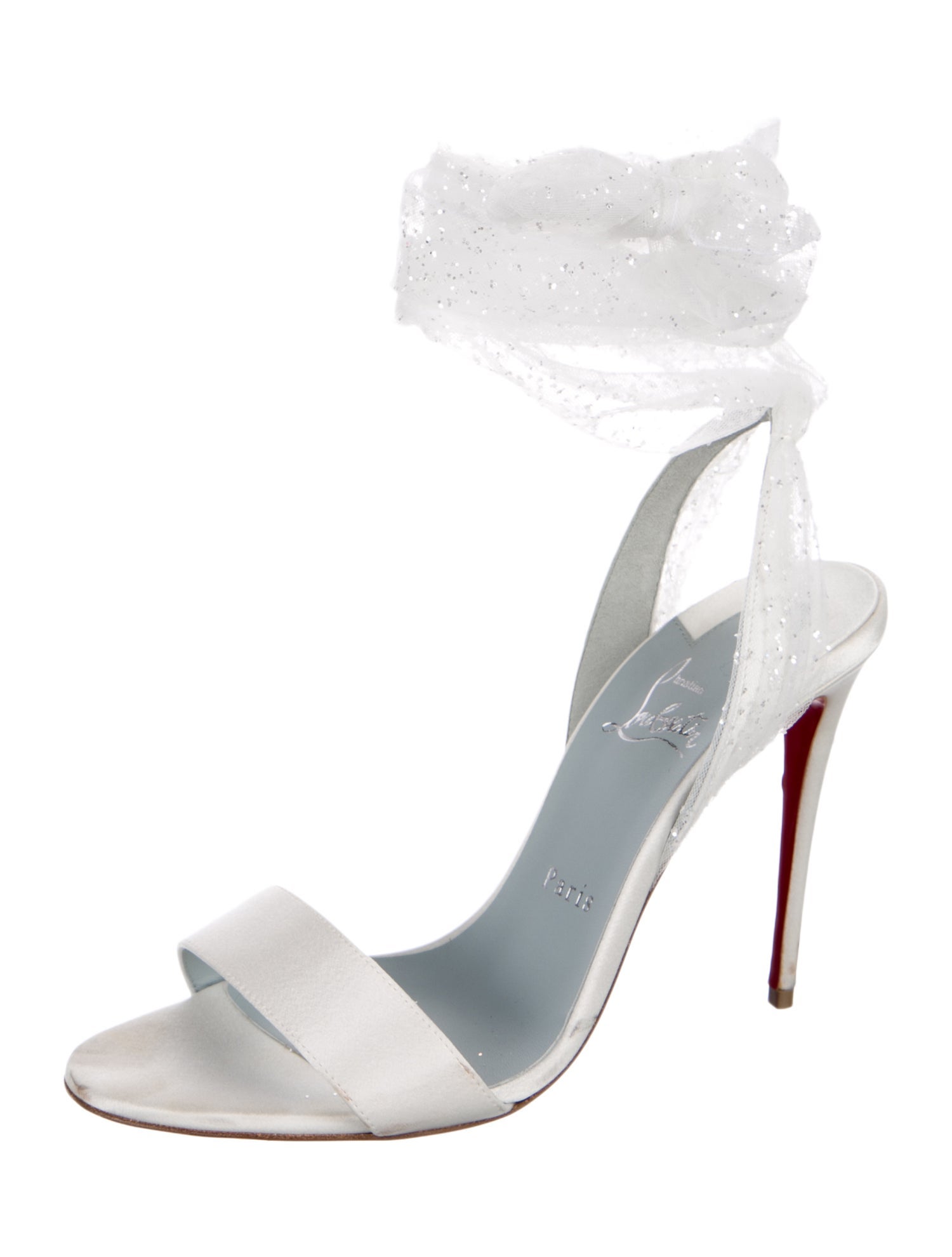 Christian Louboutin Satin Mesh Accents Sandals