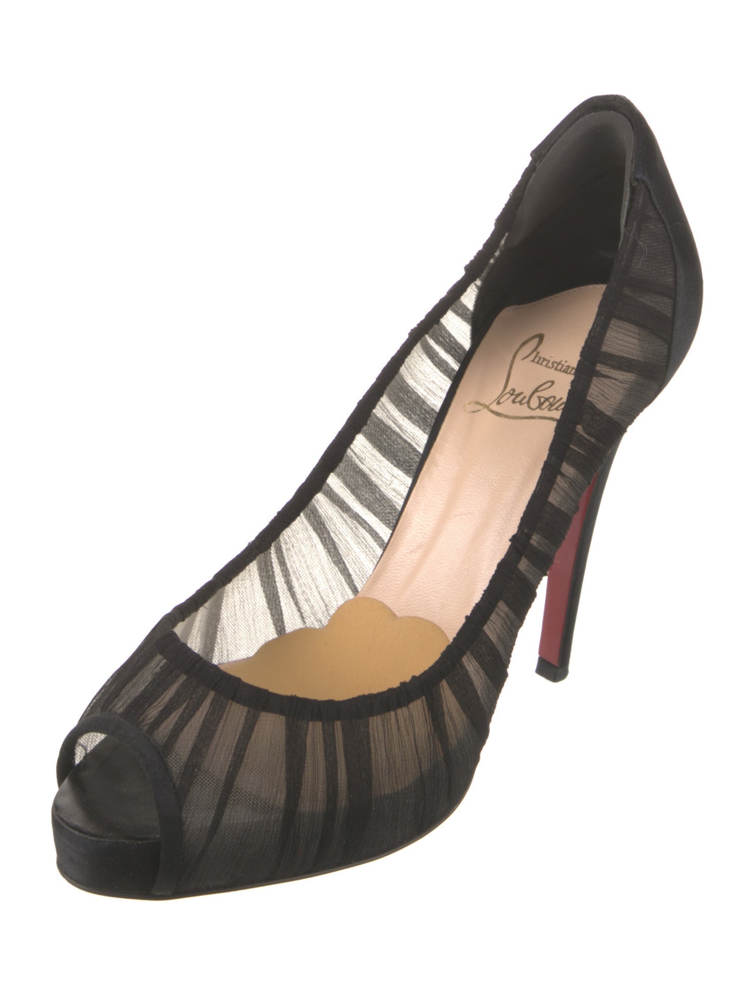 Christian Louboutin Mesh Colorblock Pattern Pumps
