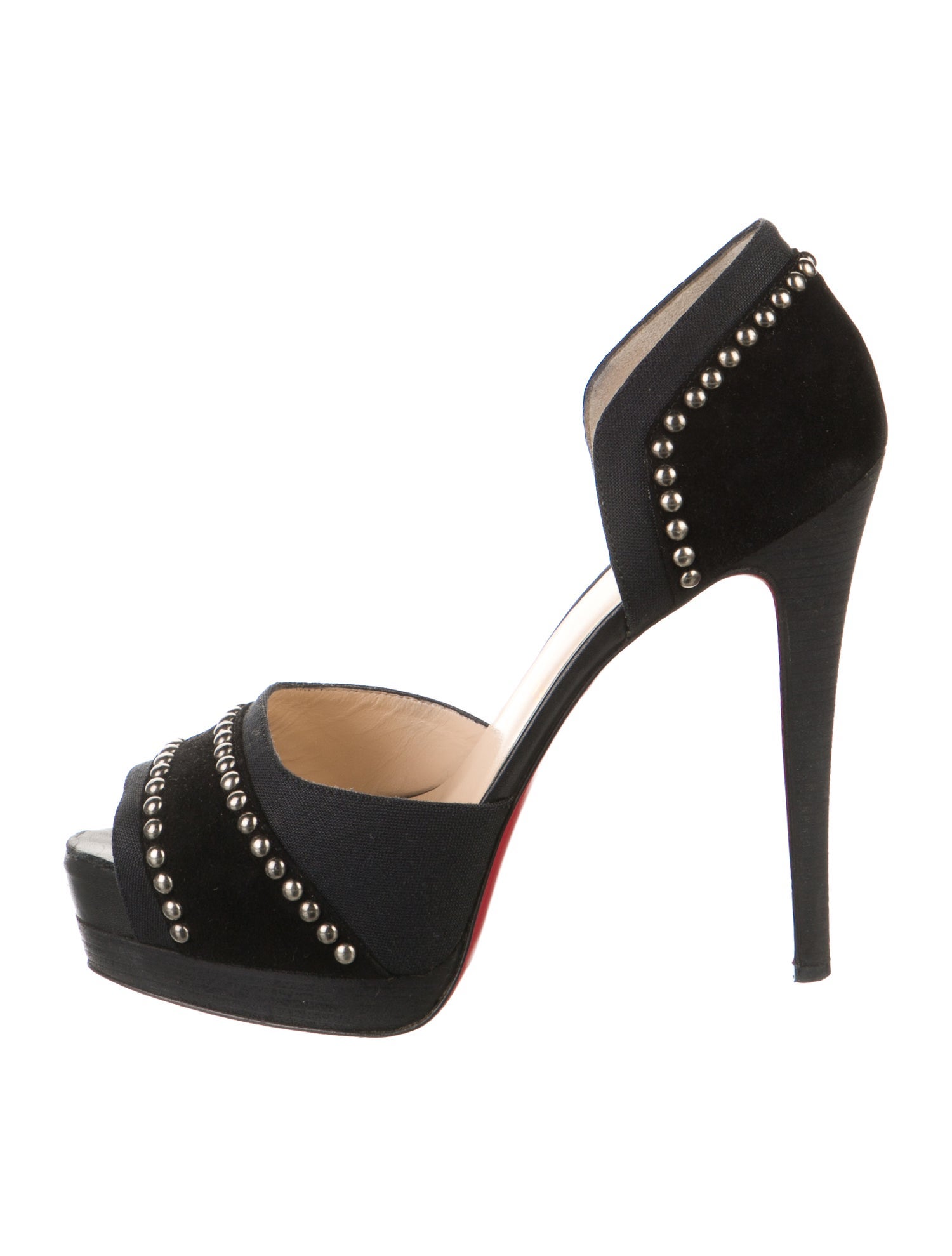 Christian Louboutin Suede Studded Accents Sandals