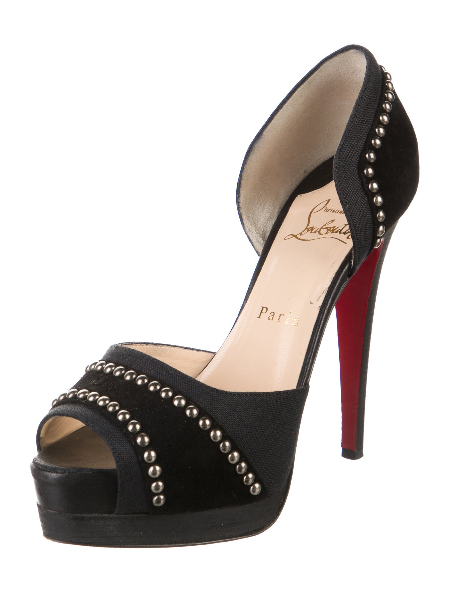 Christian Louboutin Suede Studded Accents Sandals