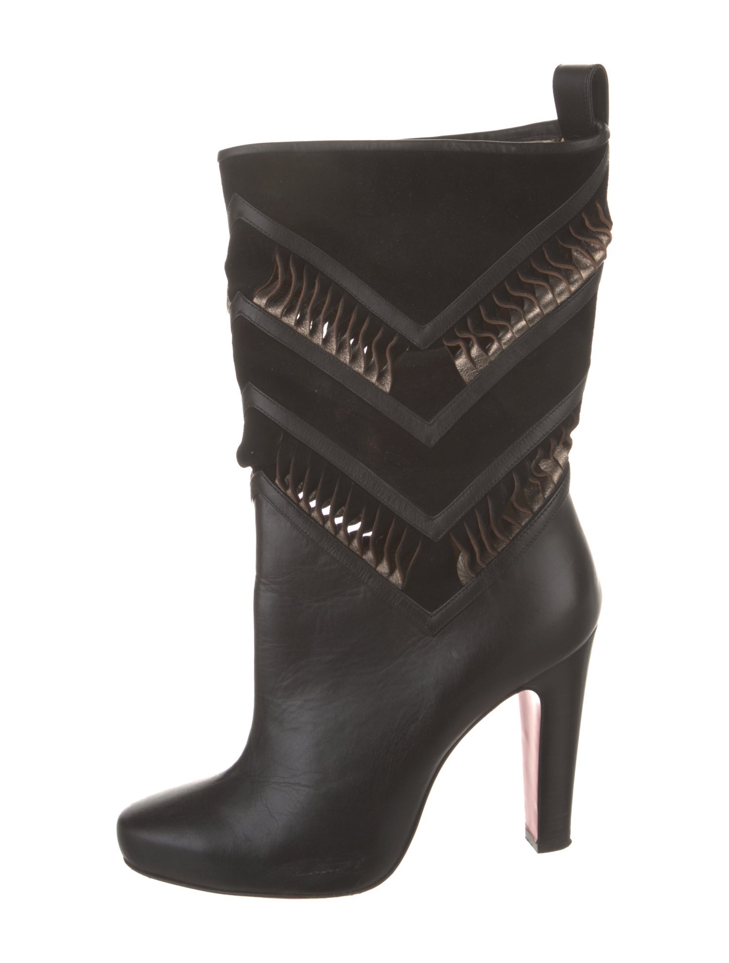 Christian Louboutin Leather Cutout Accent Boots
