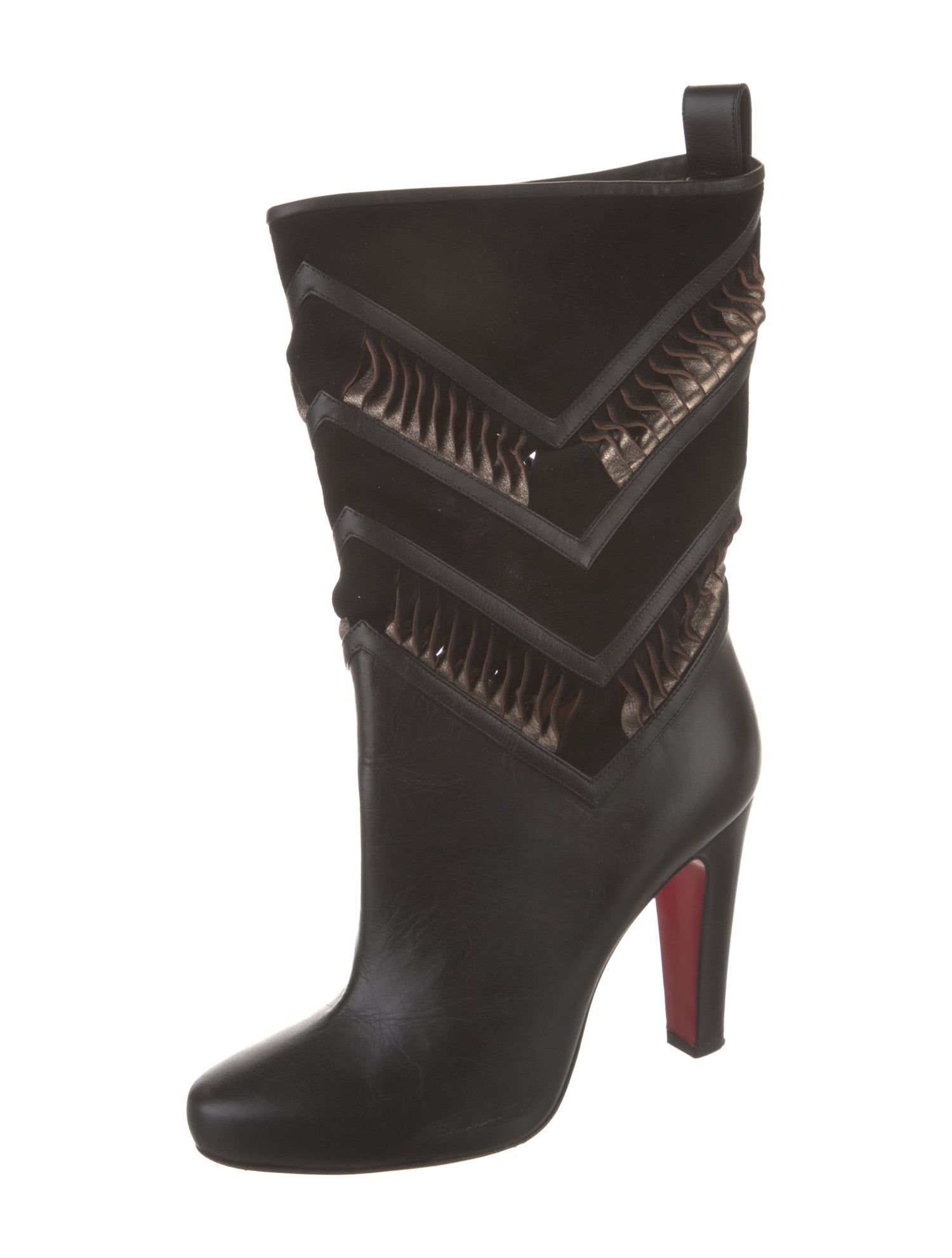 Christian Louboutin Leather Cutout Accent Boots