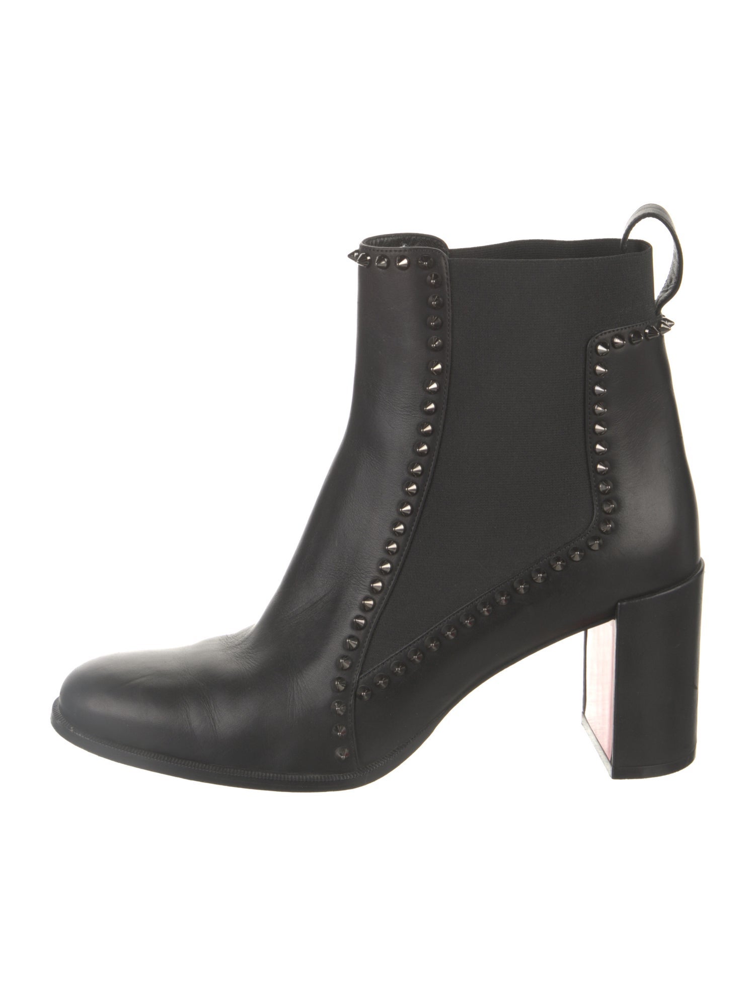 Christian Louboutin Spike Accents Leather Chelsea Boots