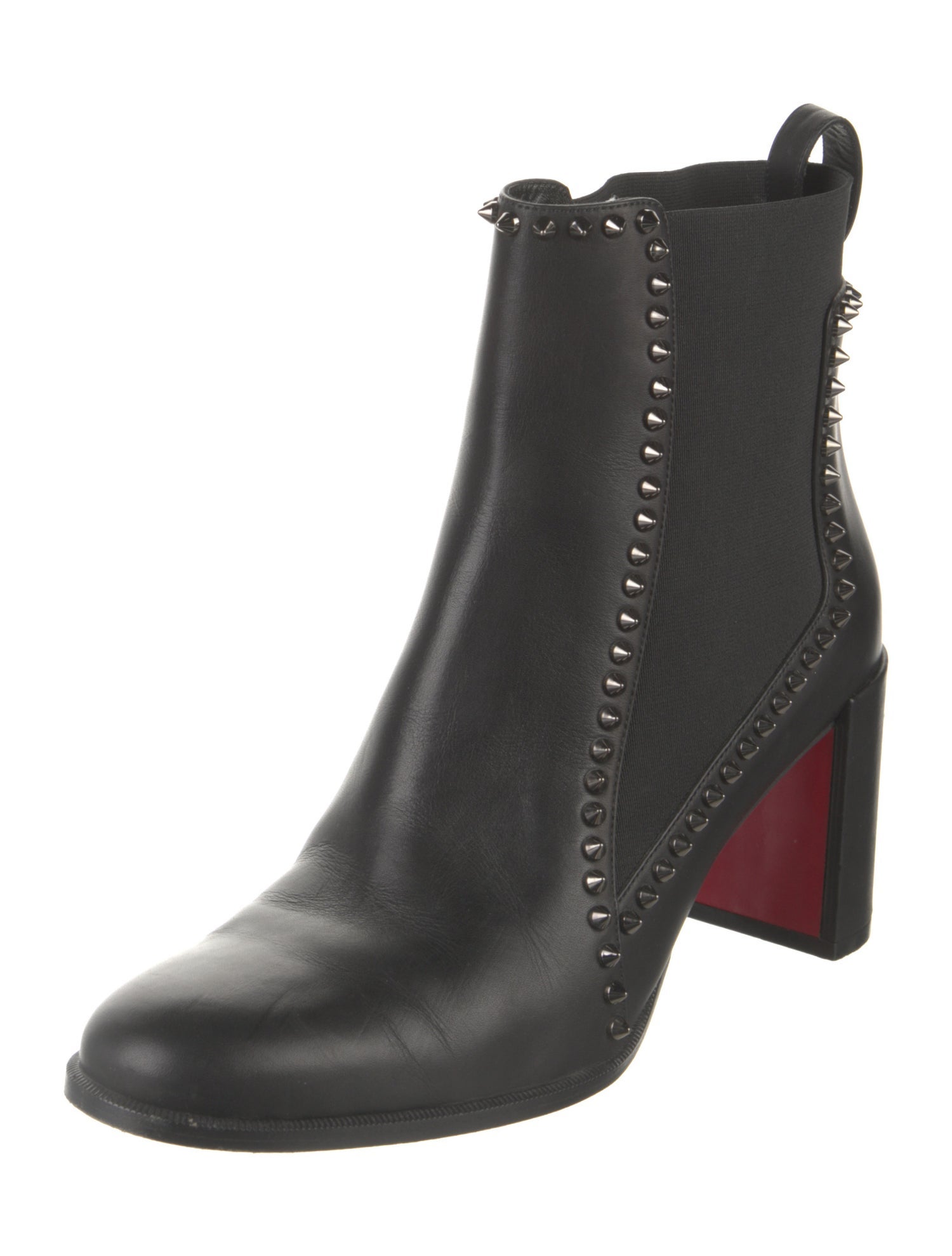 Christian Louboutin Spike Accents Leather Chelsea Boots