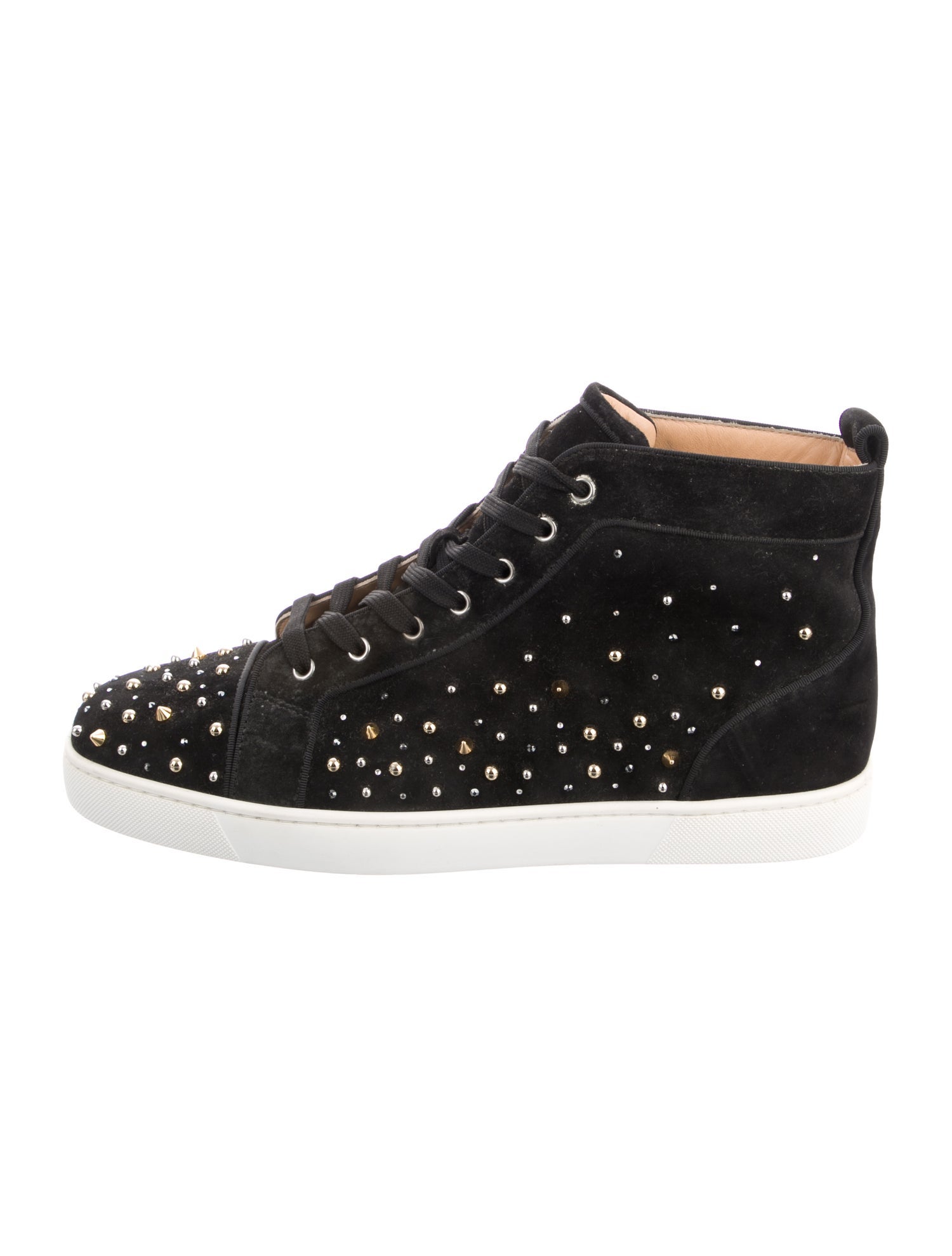Christian Louboutin Spike Accents Suede Sneakers