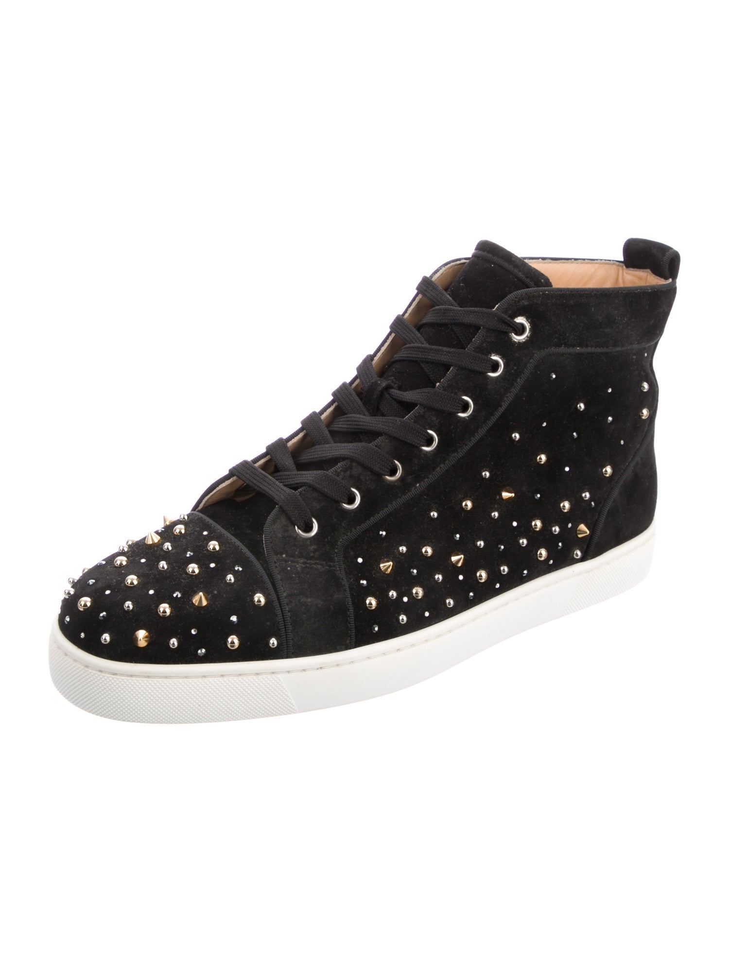 Christian Louboutin Spike Accents Suede Sneakers