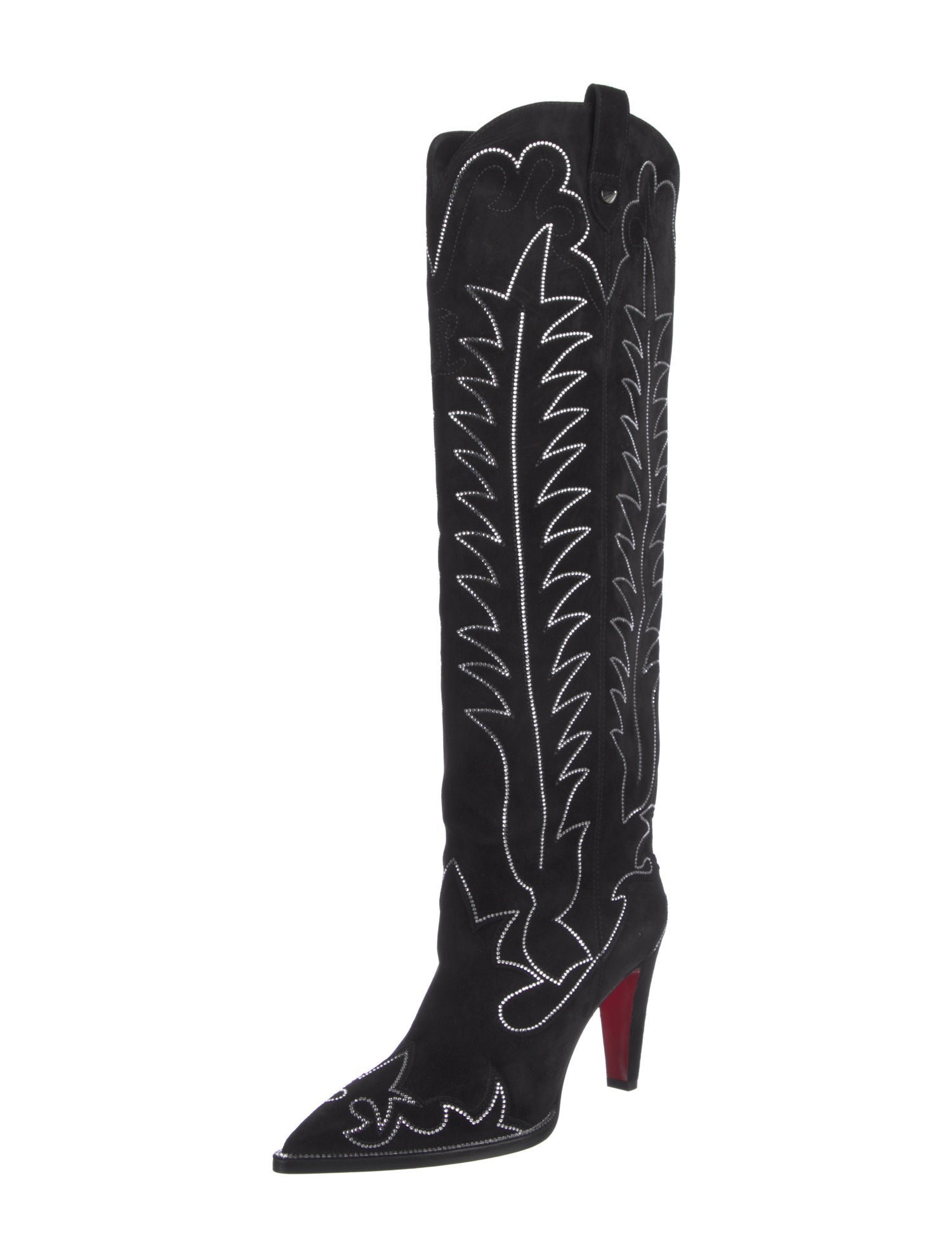 Christian Louboutin Suede Printed Lace-Up Boots