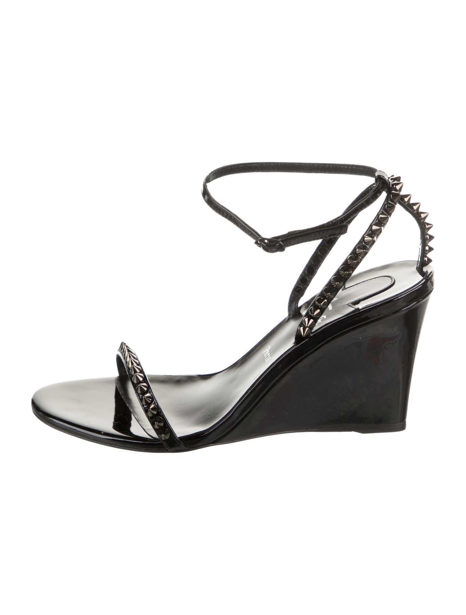 Christian Louboutin Spike Accents Patent Leather Sandals w/ Tags