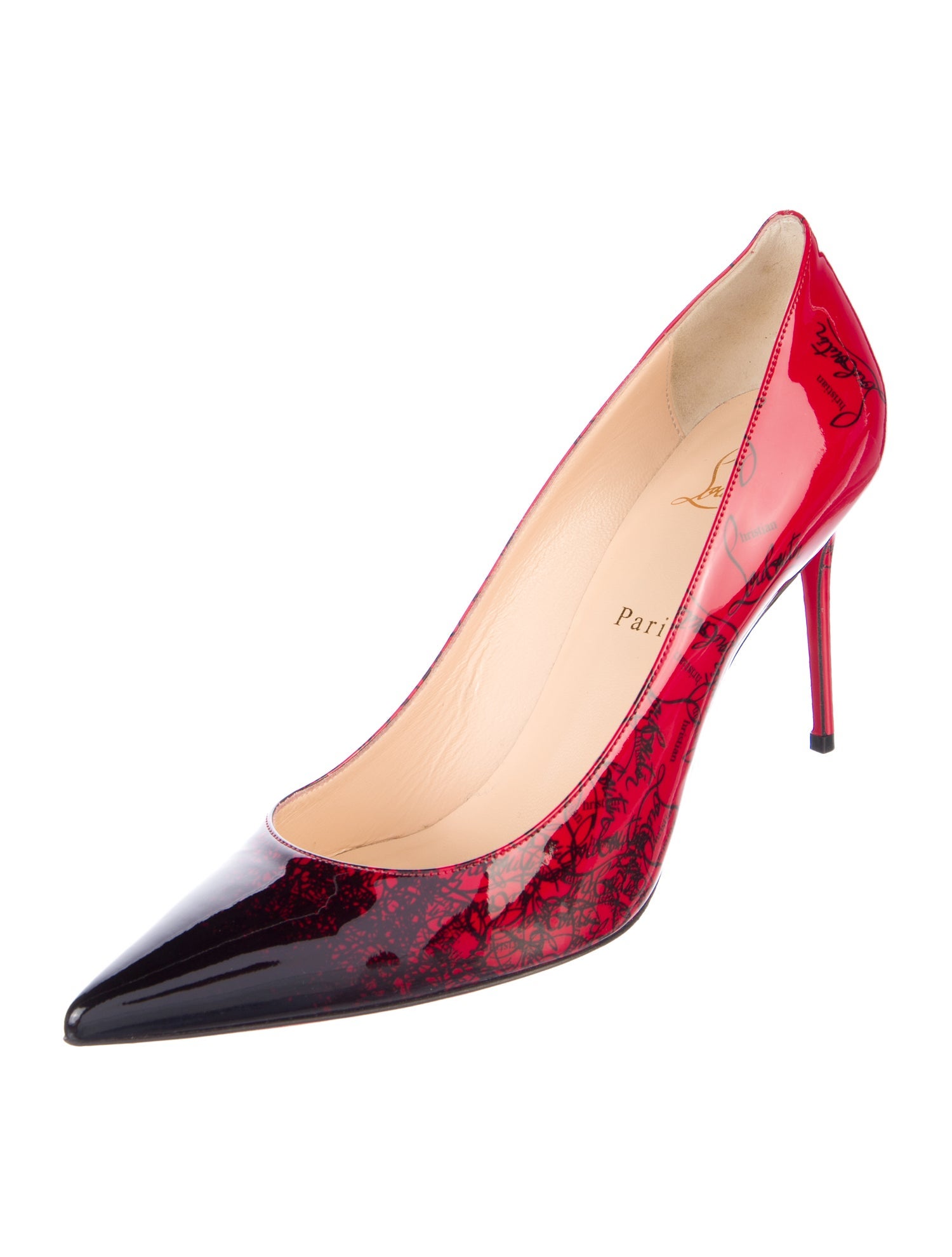 Christian Louboutin Patent Leather Printed Pumps