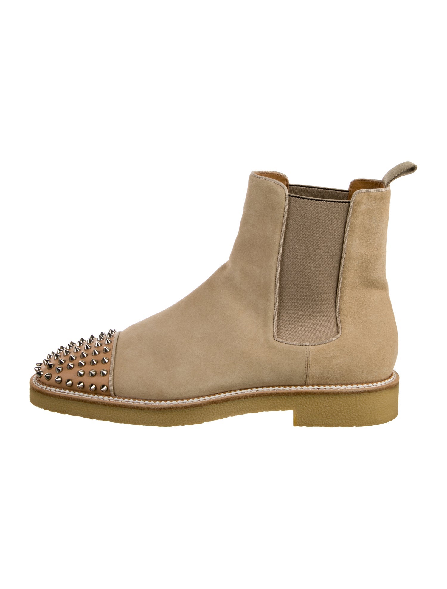 Christian Louboutin Spike Accents Suede Chelsea Boots