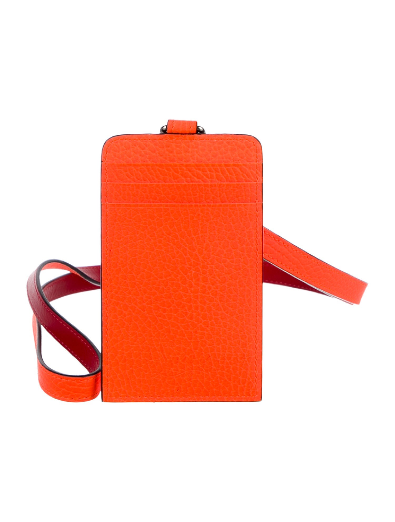 Christian Louboutin Orange with studs lanyard and strap on top.