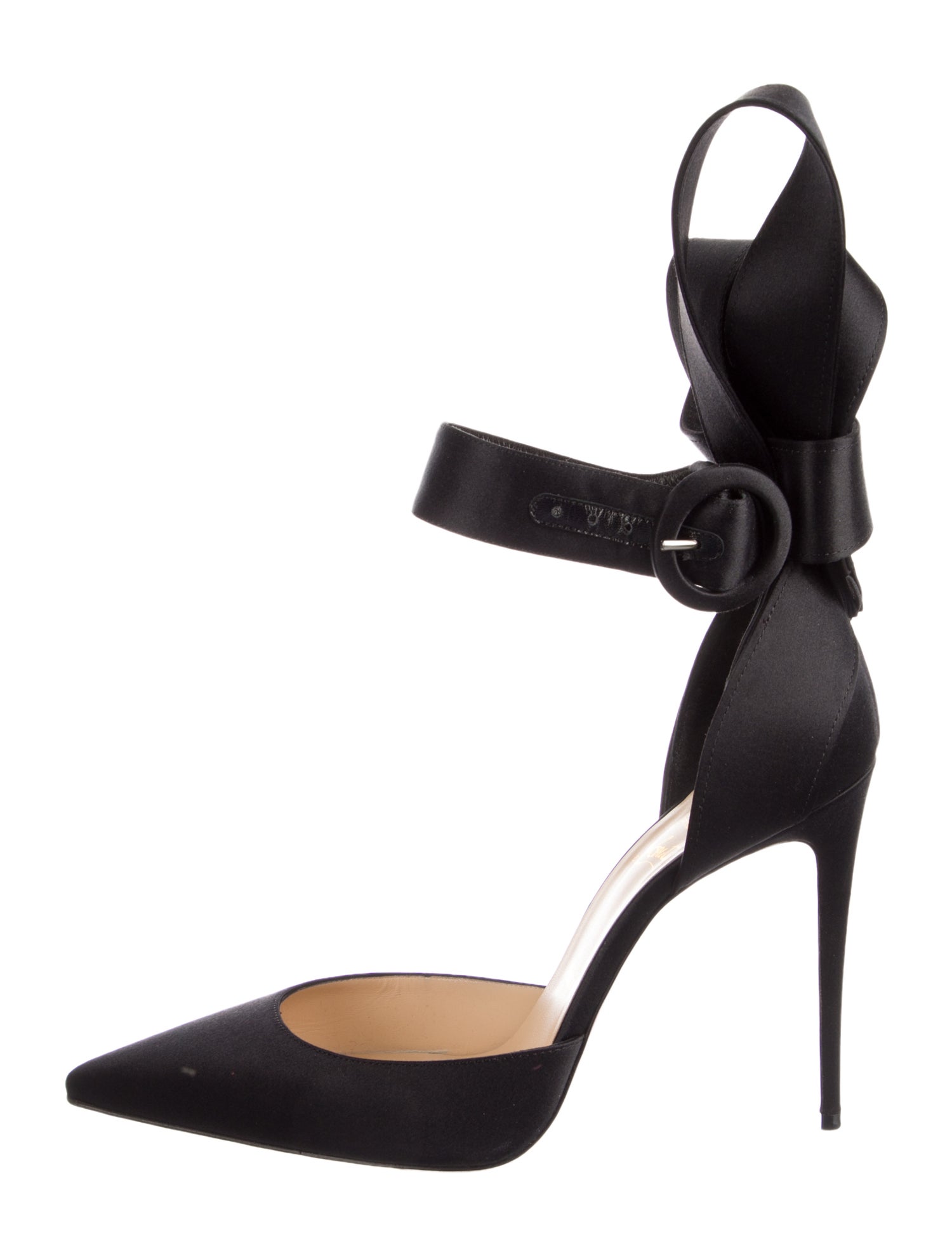 Christian Louboutin Satin Bow Accents D'Orsay Pumps