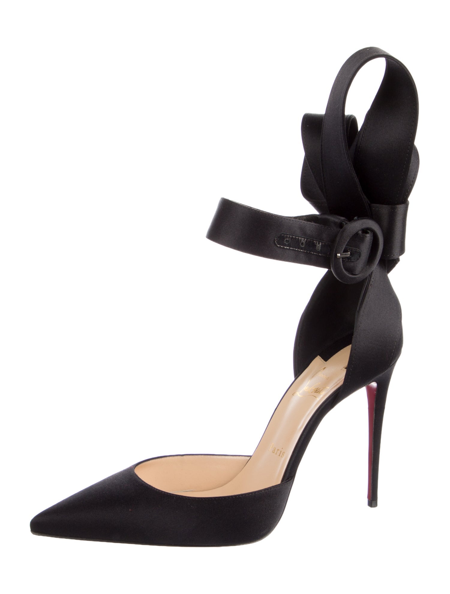 Christian Louboutin Satin Bow Accents D'Orsay Pumps