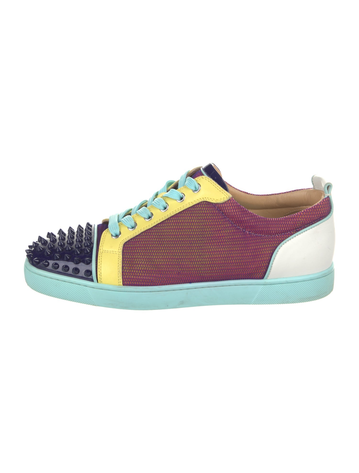 Christian Louboutin Mesh Colorblock Pattern Sneakers