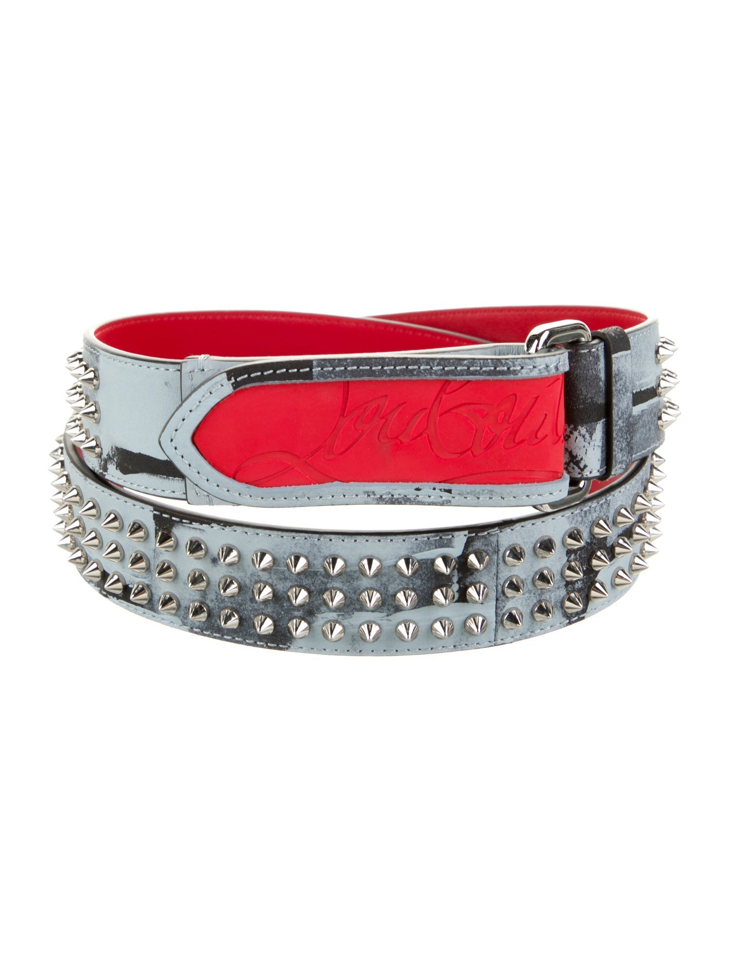 Christian Louboutin Leather Studded Accents Waist Belt