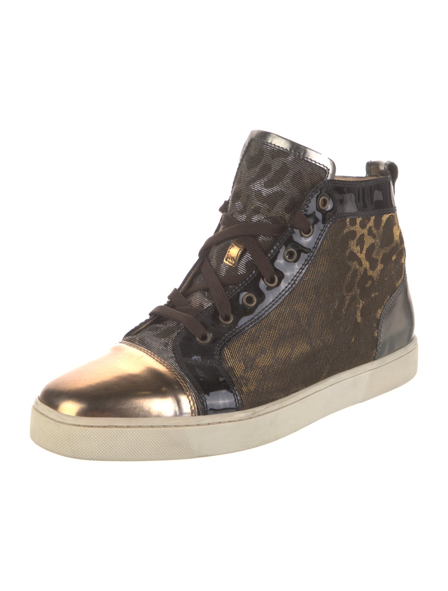 Christian Louboutin Patent Leather Animal Print Sneakers