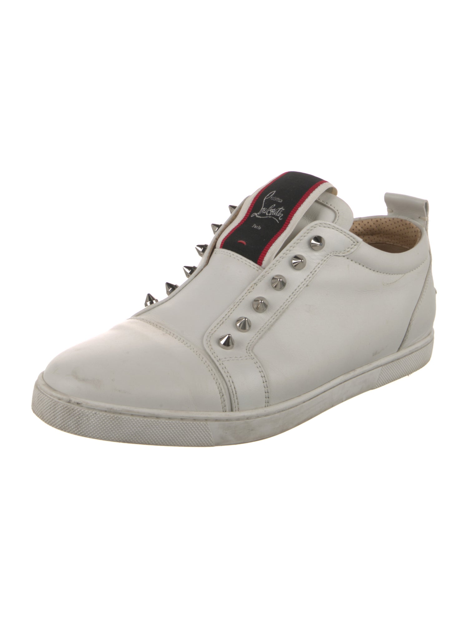 Christian Louboutin Spike Accents Leather Sneakers