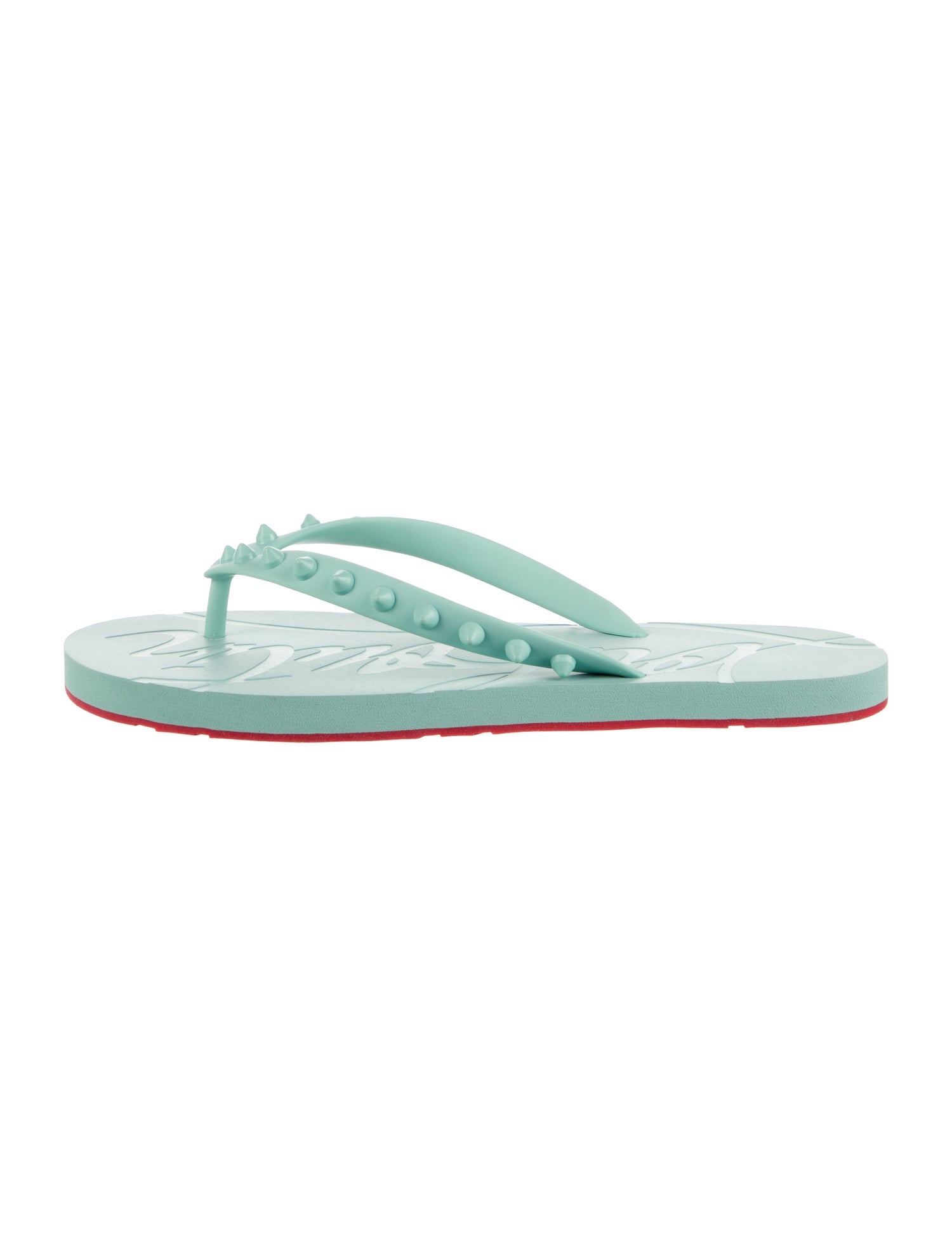 Christian Louboutin Spike Accents Rubber Flip Flops