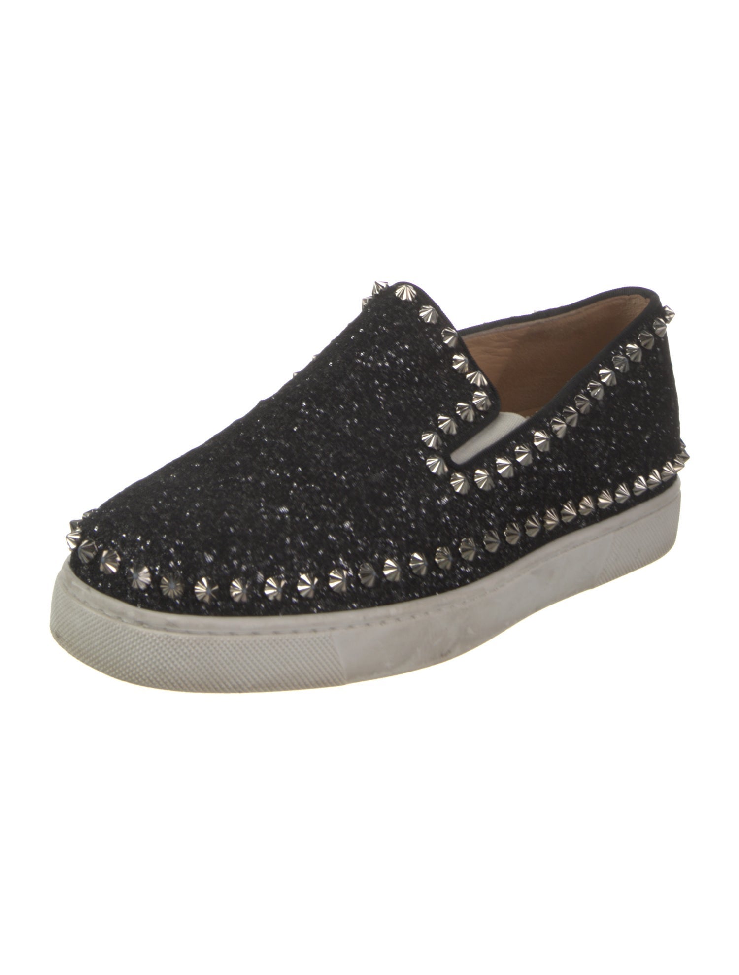 Christian Louboutin Spike Accents Glitter Sneakers