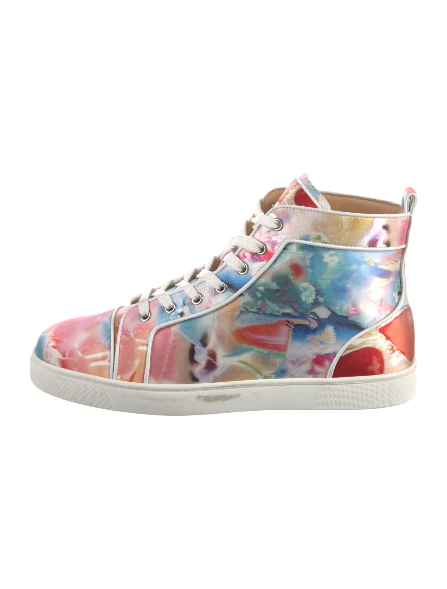 Christian Louboutin Spike Accents Satin Sneakers