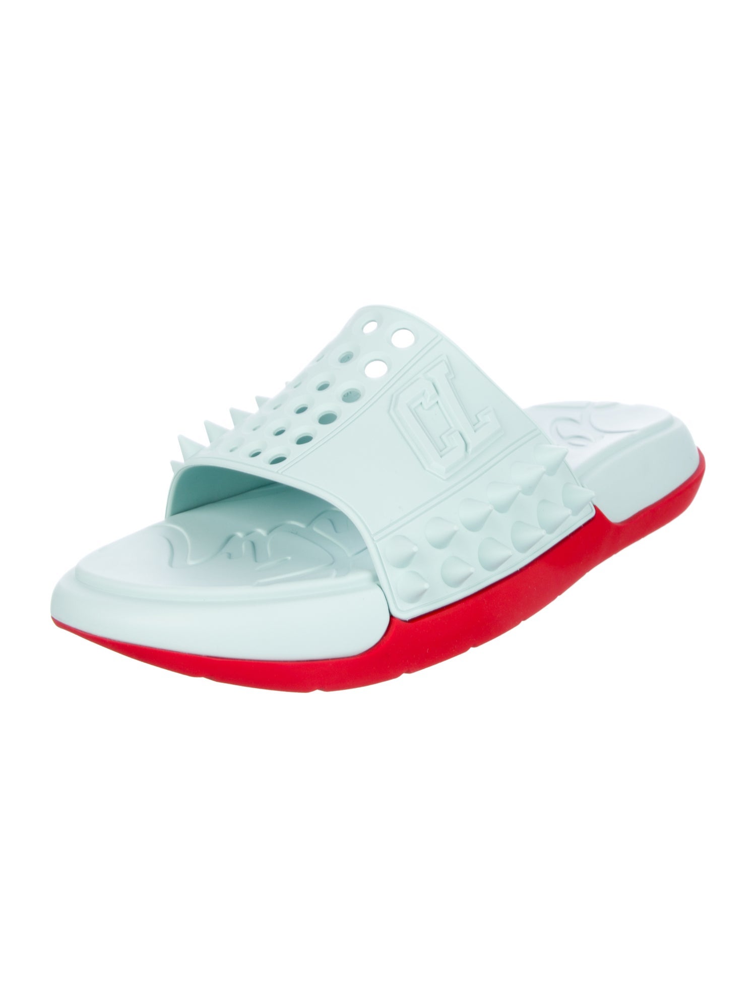 Christian Louboutin Spike Accents Rubber Slides
