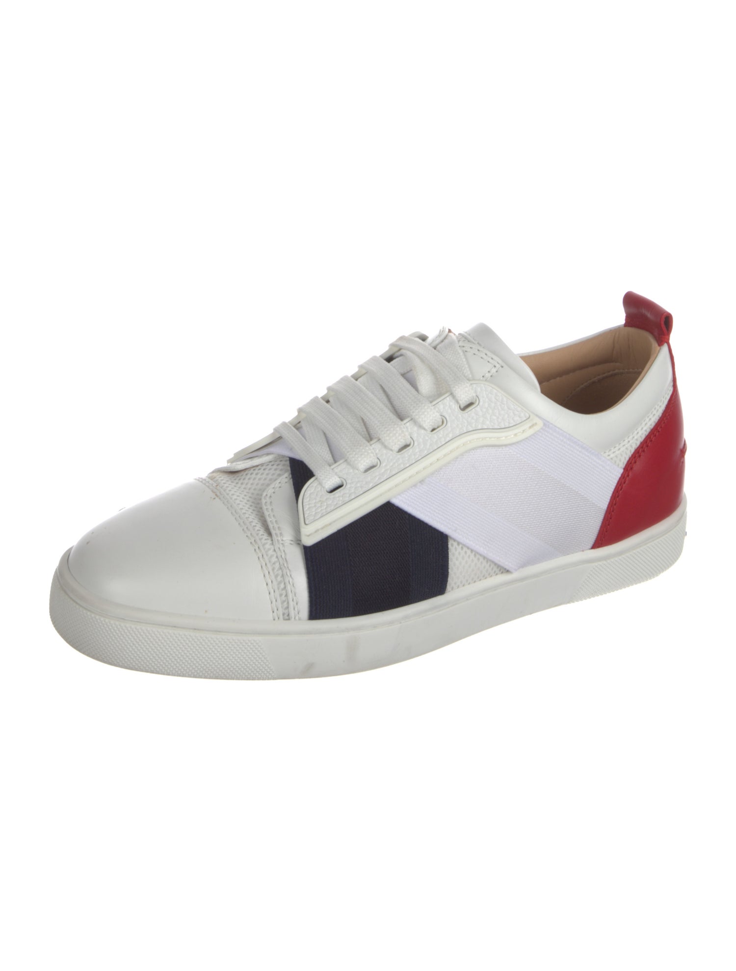 Christian Louboutin Leather Colorblock Pattern Sneakers