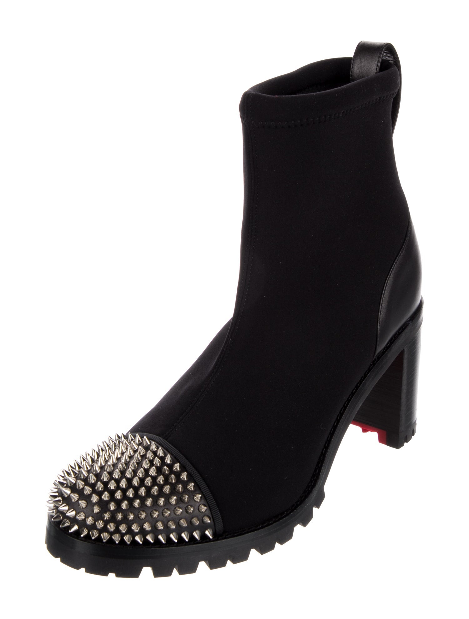Christian Louboutin Spike Accents Neoprene Boots