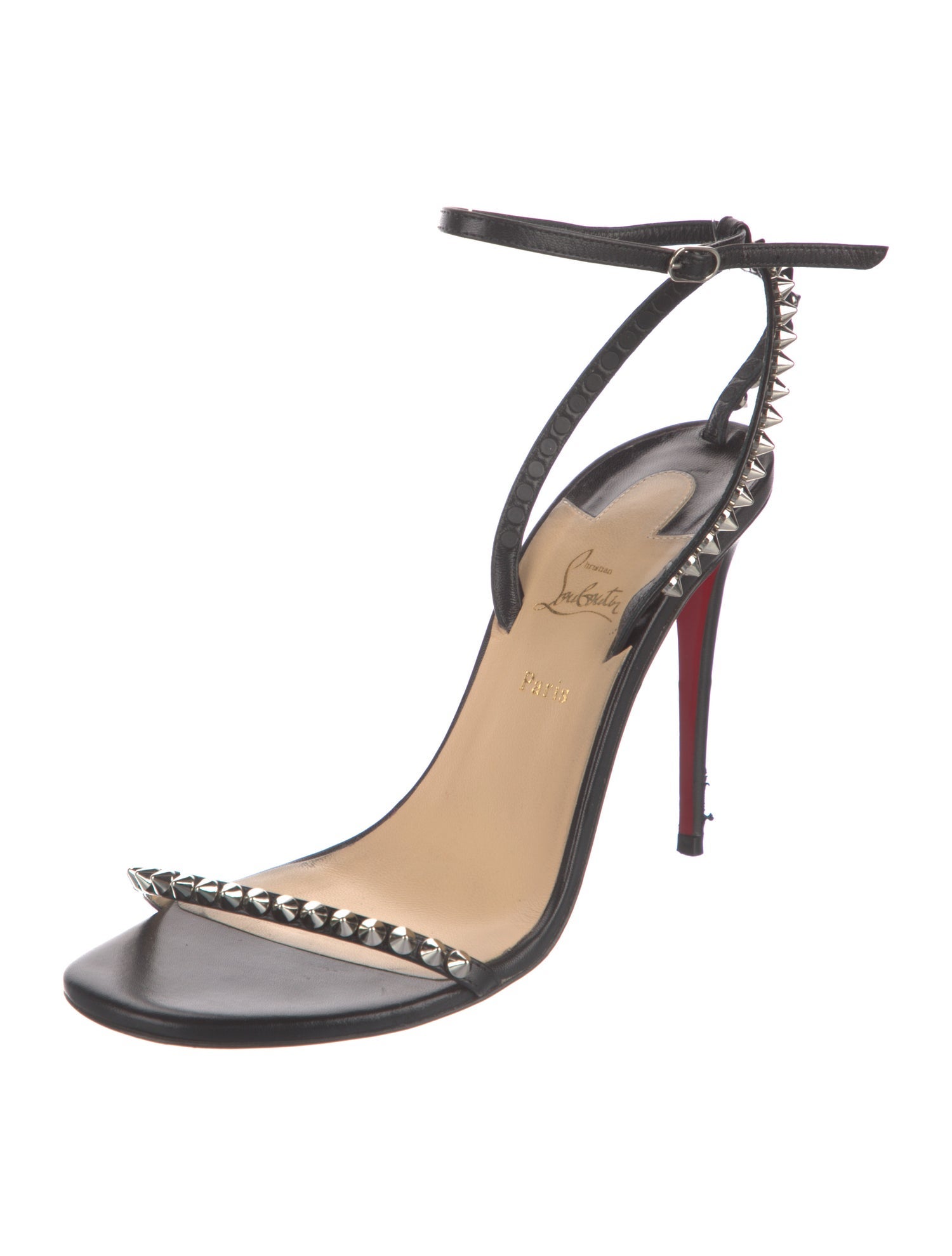 Christian Louboutin Spike Accents Leather Sandals