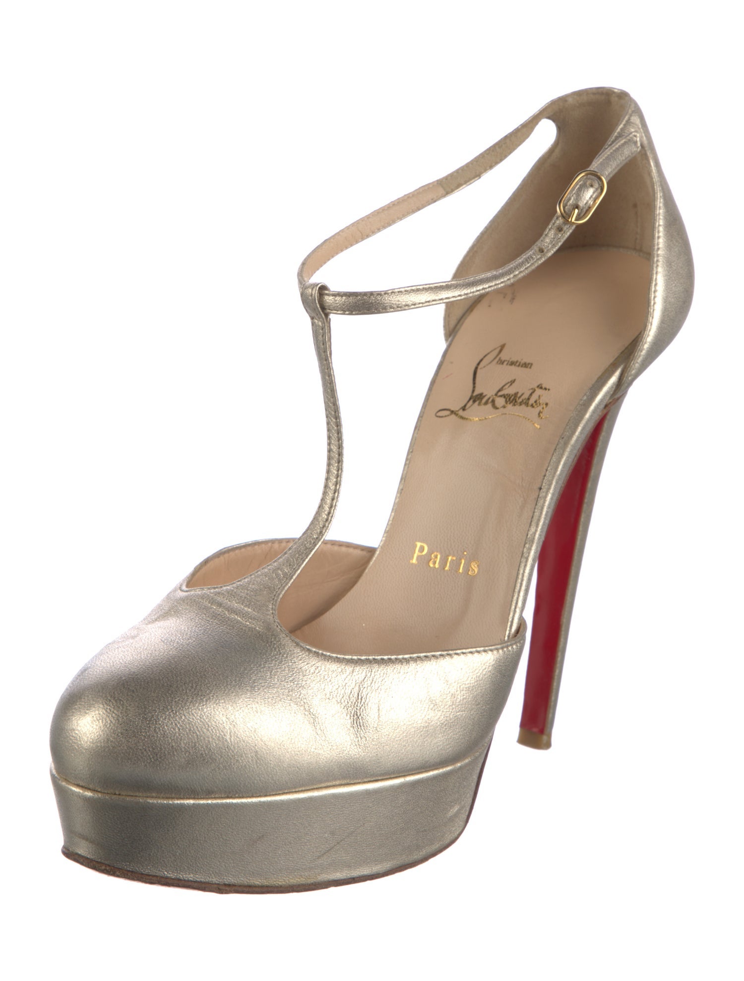 Christian Louboutin Leather T-Strap Pumps