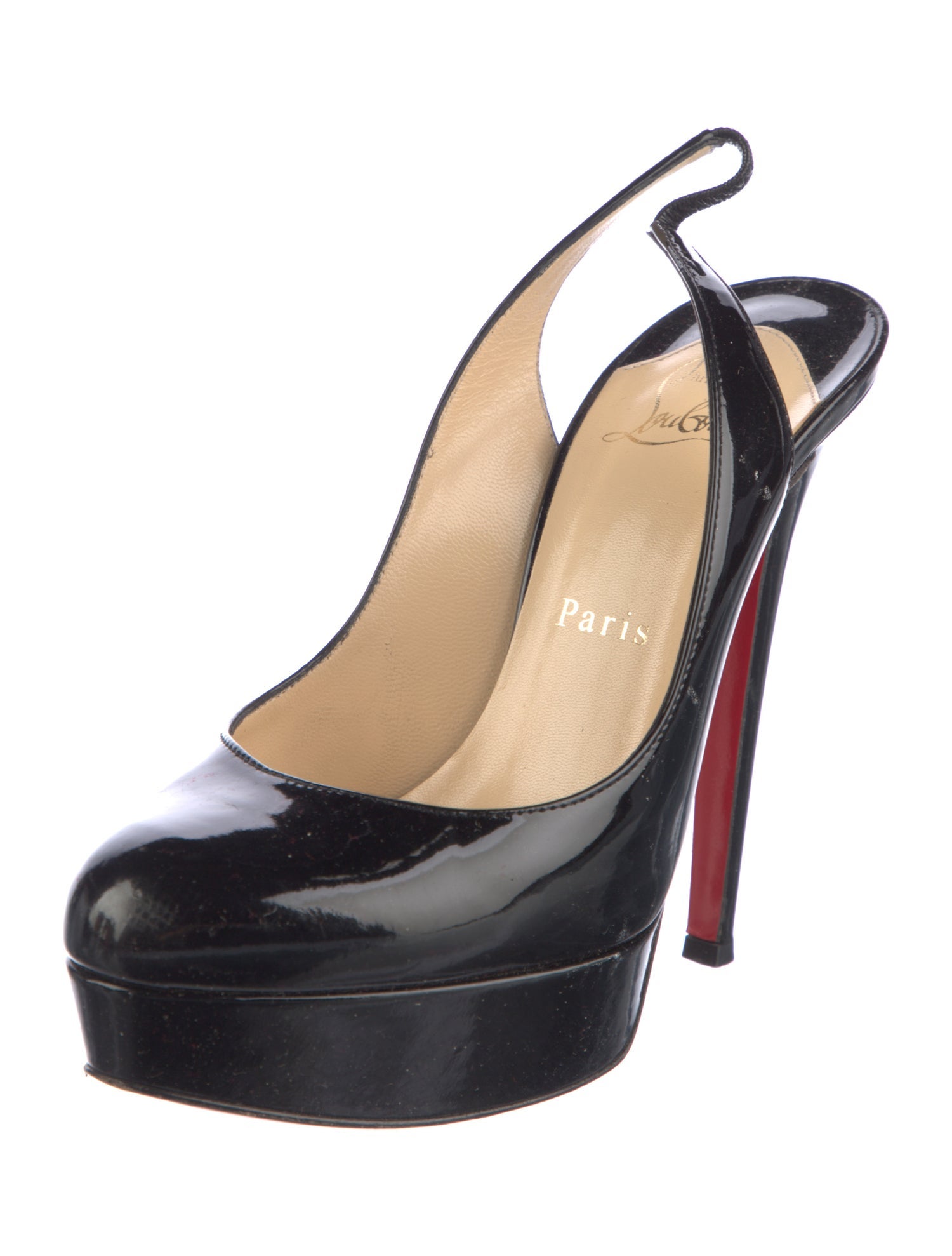 Christian Louboutin Patent Leather Slingback Pumps
