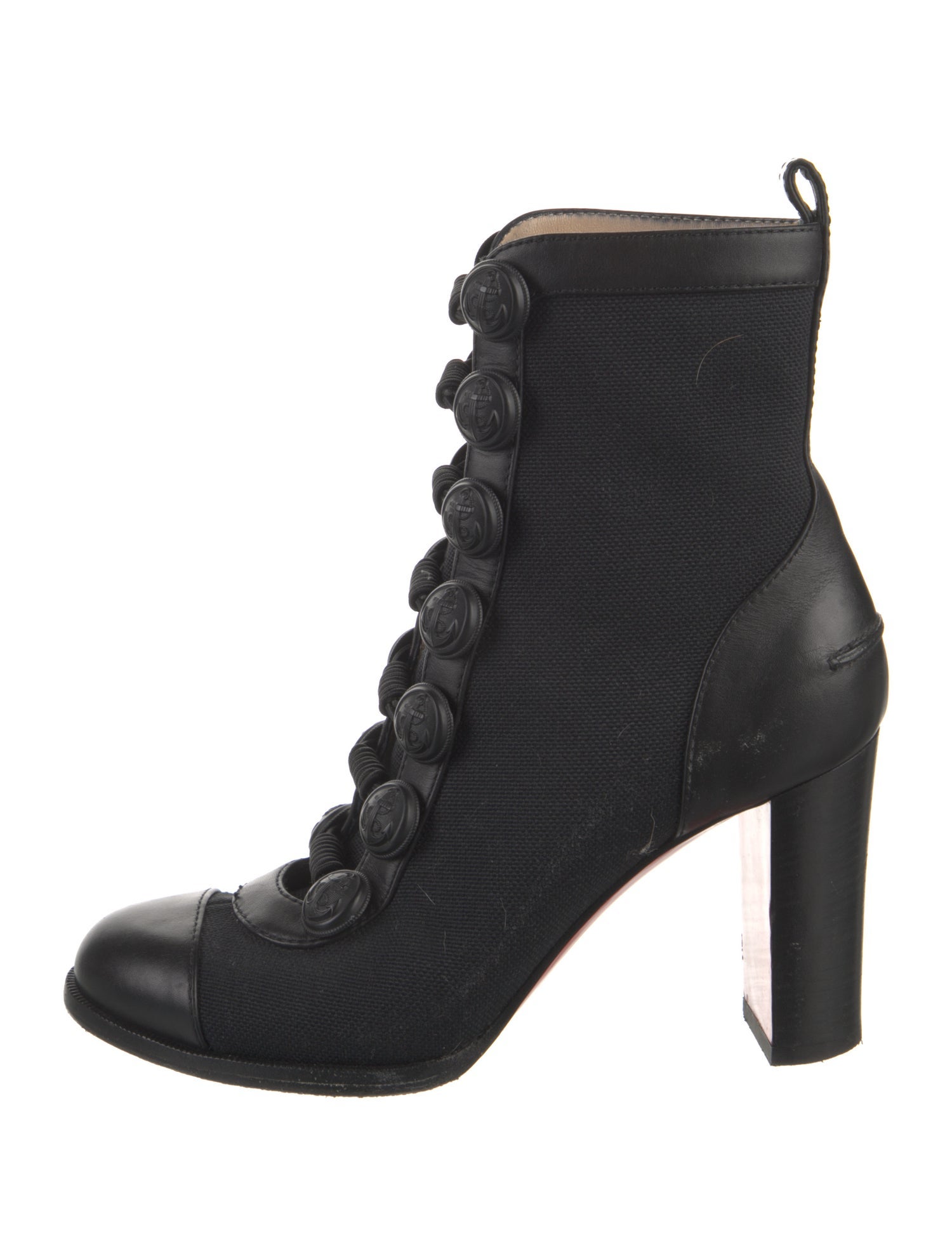 Christian Louboutin Canvas Lace-Up Boots