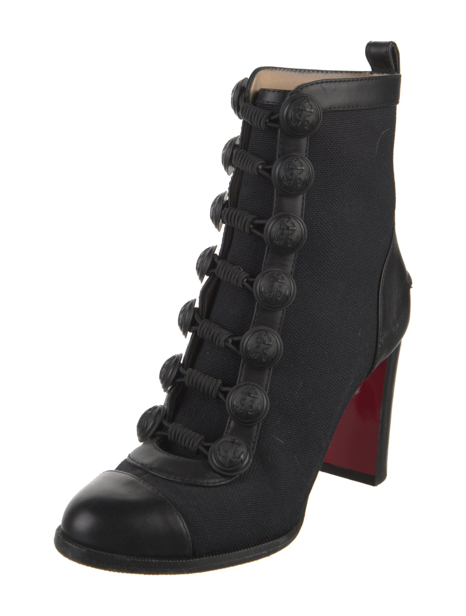Christian Louboutin Canvas Lace-Up Boots