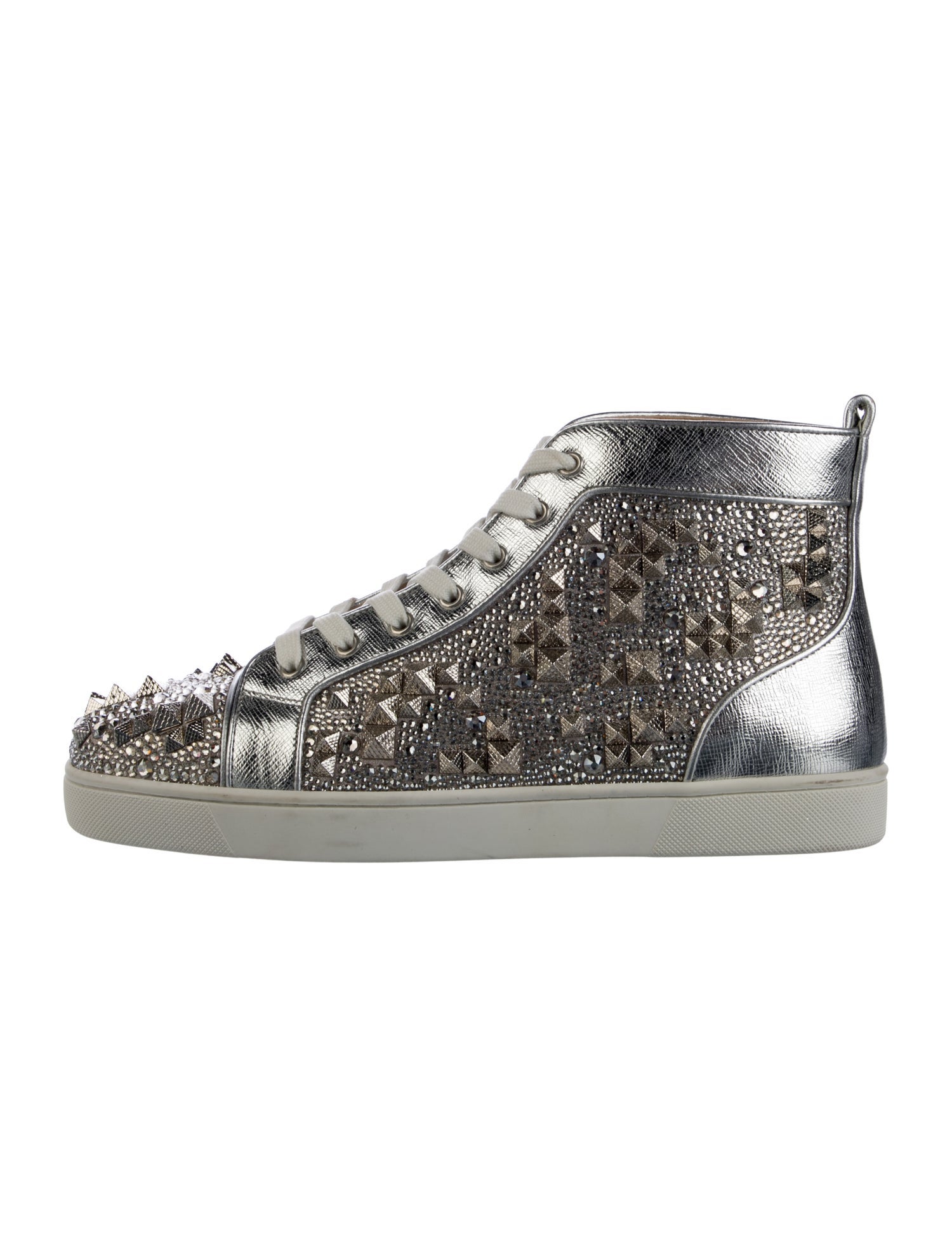 Christian Louboutin Spike Accents Leather Sneakers