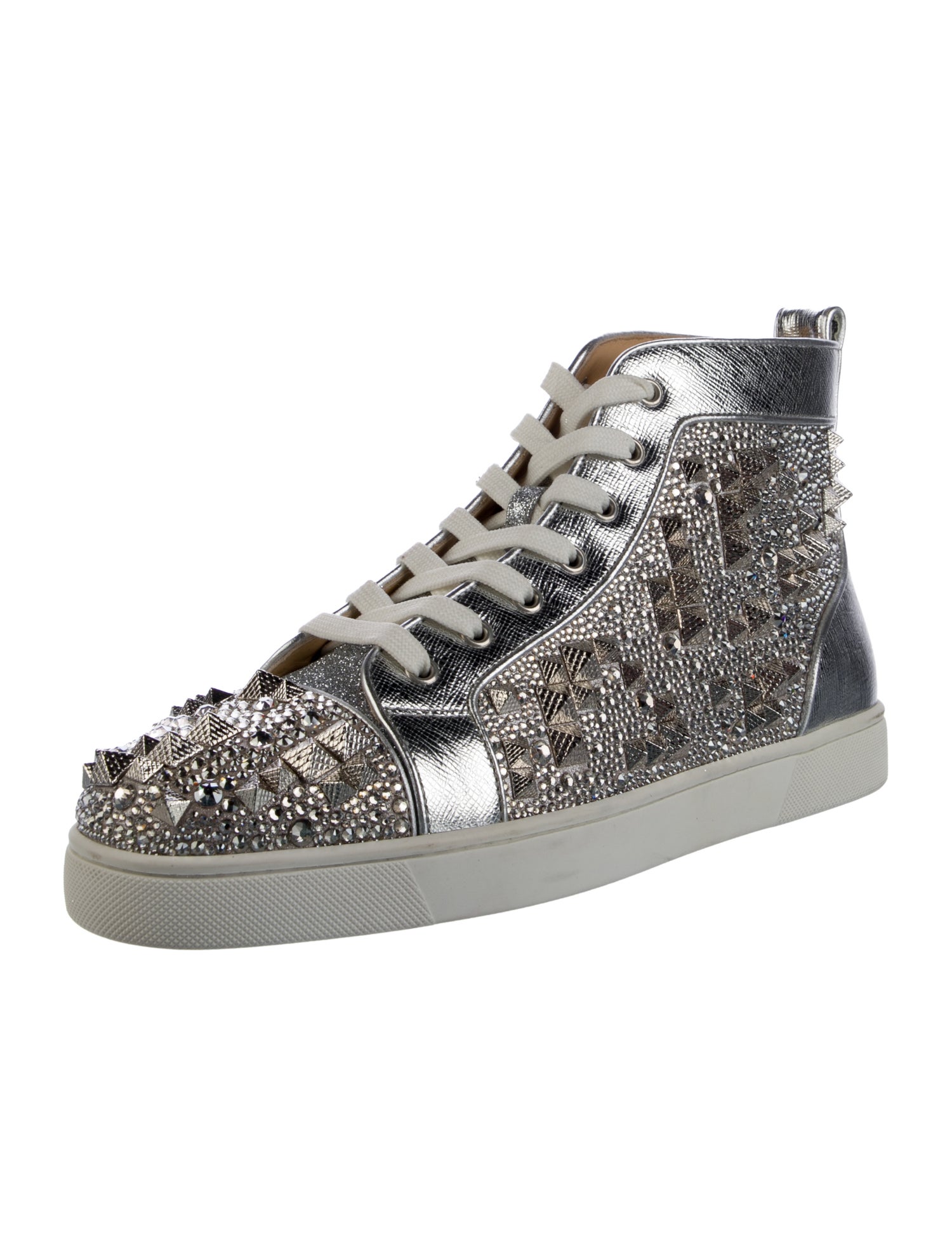 Christian Louboutin Spike Accents Leather Sneakers
