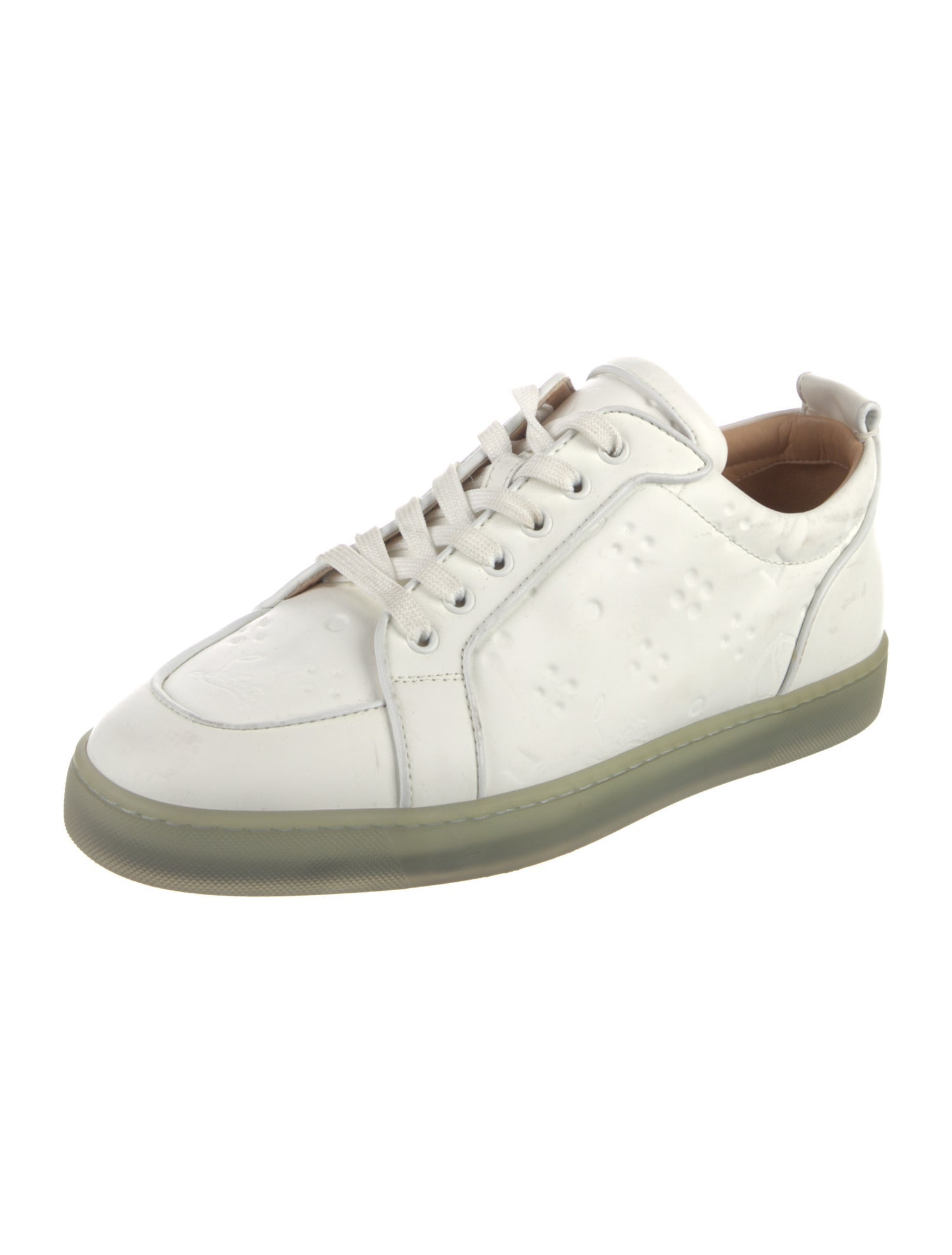 Christian Louboutin Leather Colorblock Pattern Sneakers