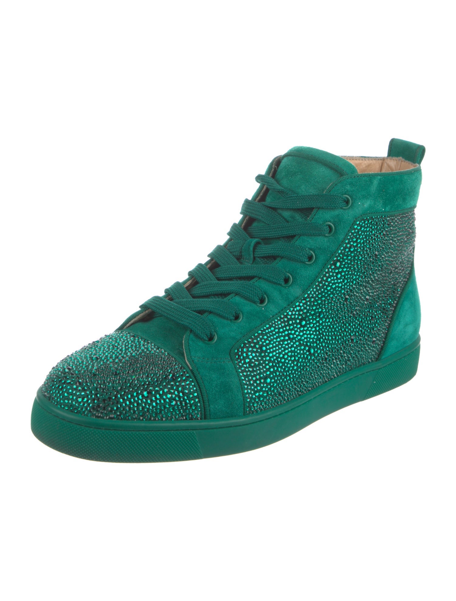 Christian Louboutin Suede Crystal Embellishments Sneakers