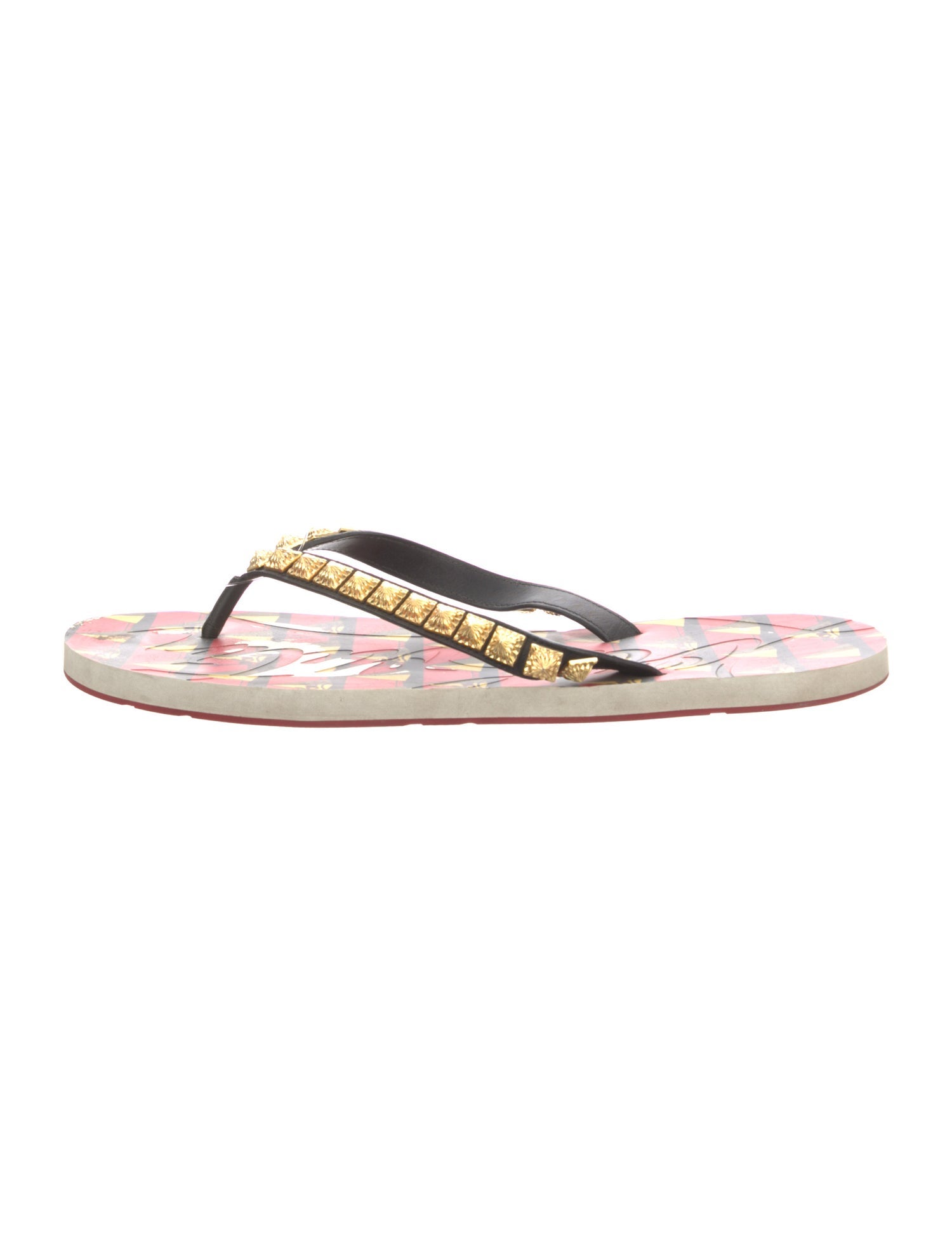 Christian Louboutin Rockstud Spike Rubber Flip Flops