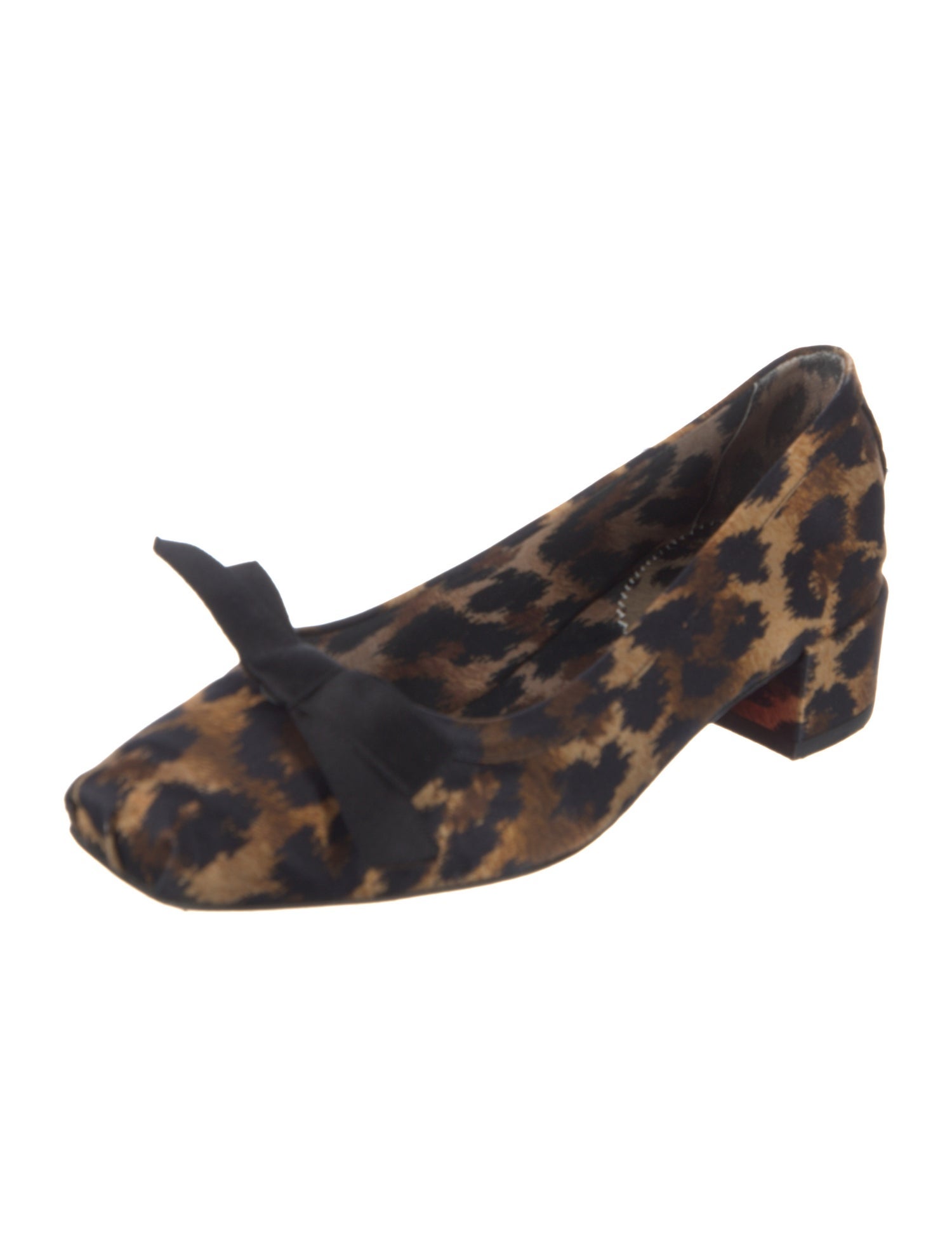 Christian Louboutin Satin Animal Print Pumps