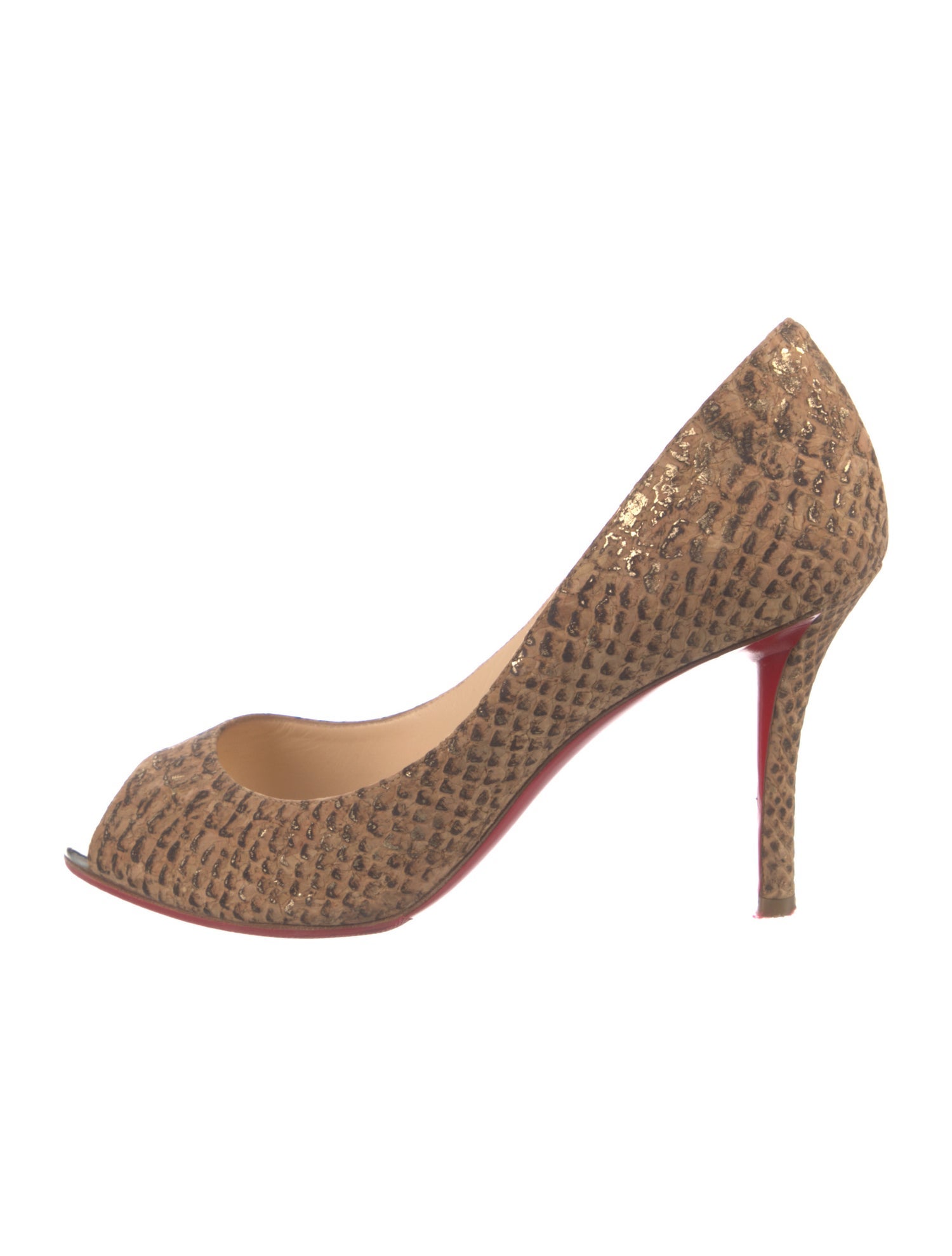 Christian Louboutin Embossed Leather Animal Print Pumps