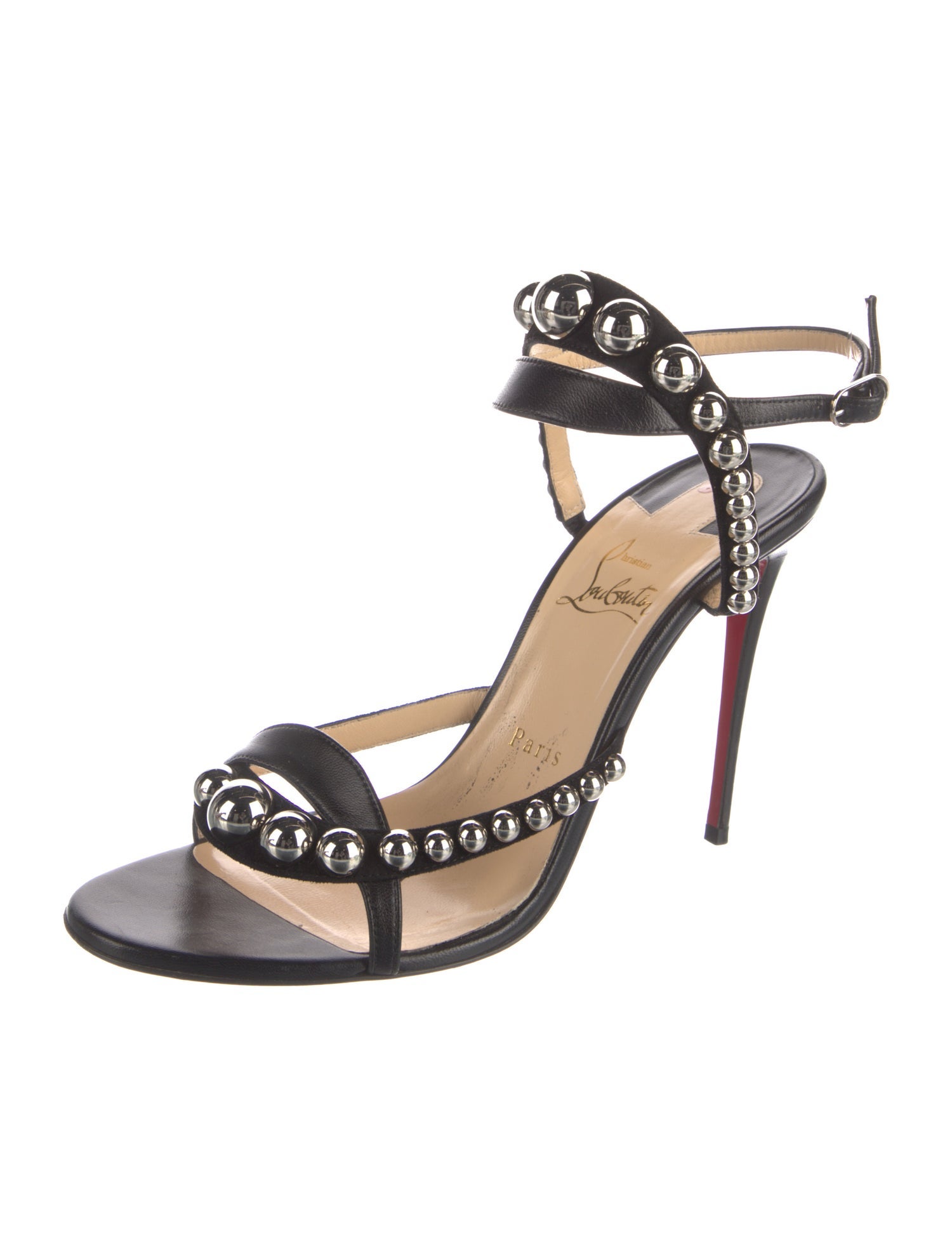 Christian Louboutin Leather Studded Accents Sandals