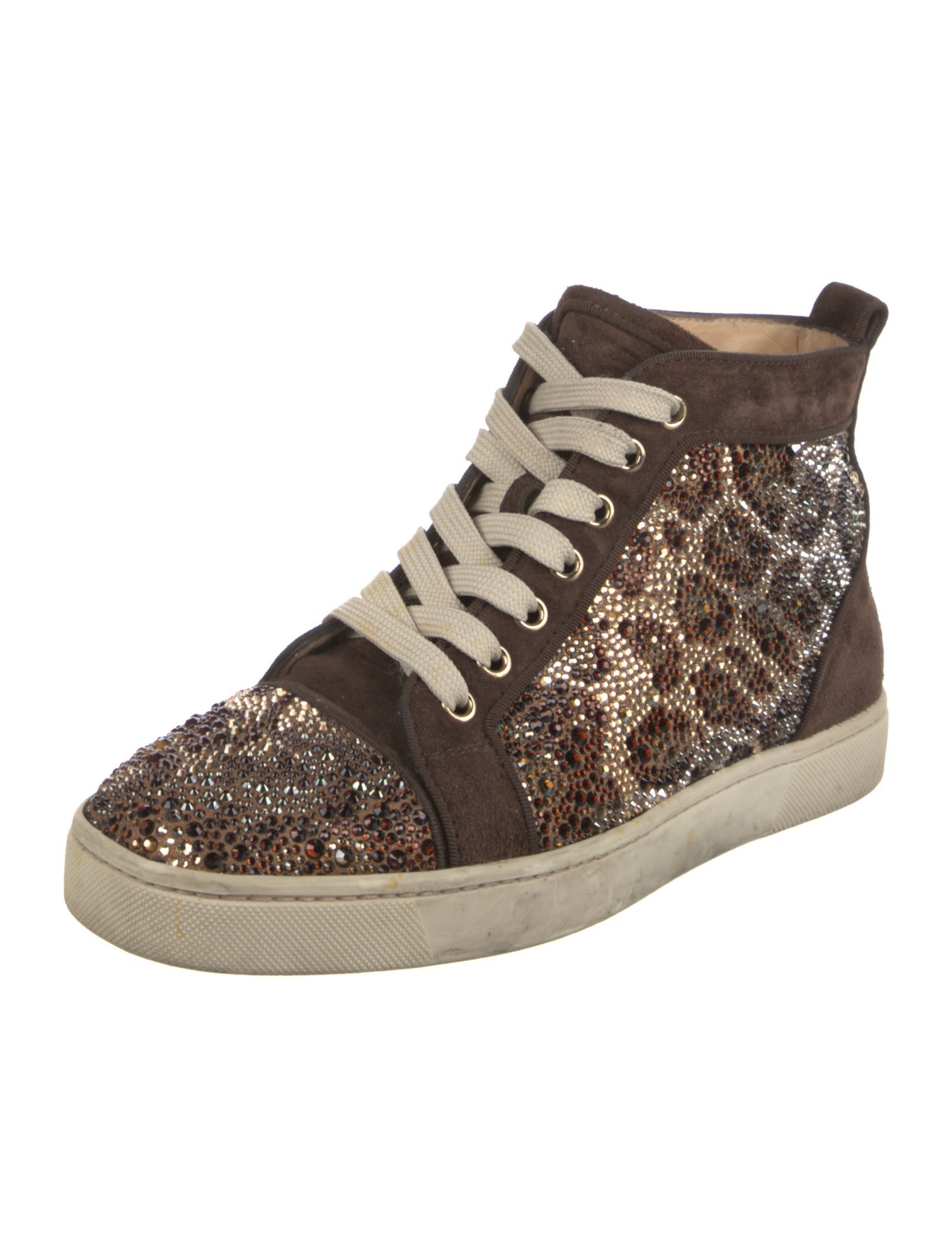 Christian Louboutin Suede Animal Print Sneakers