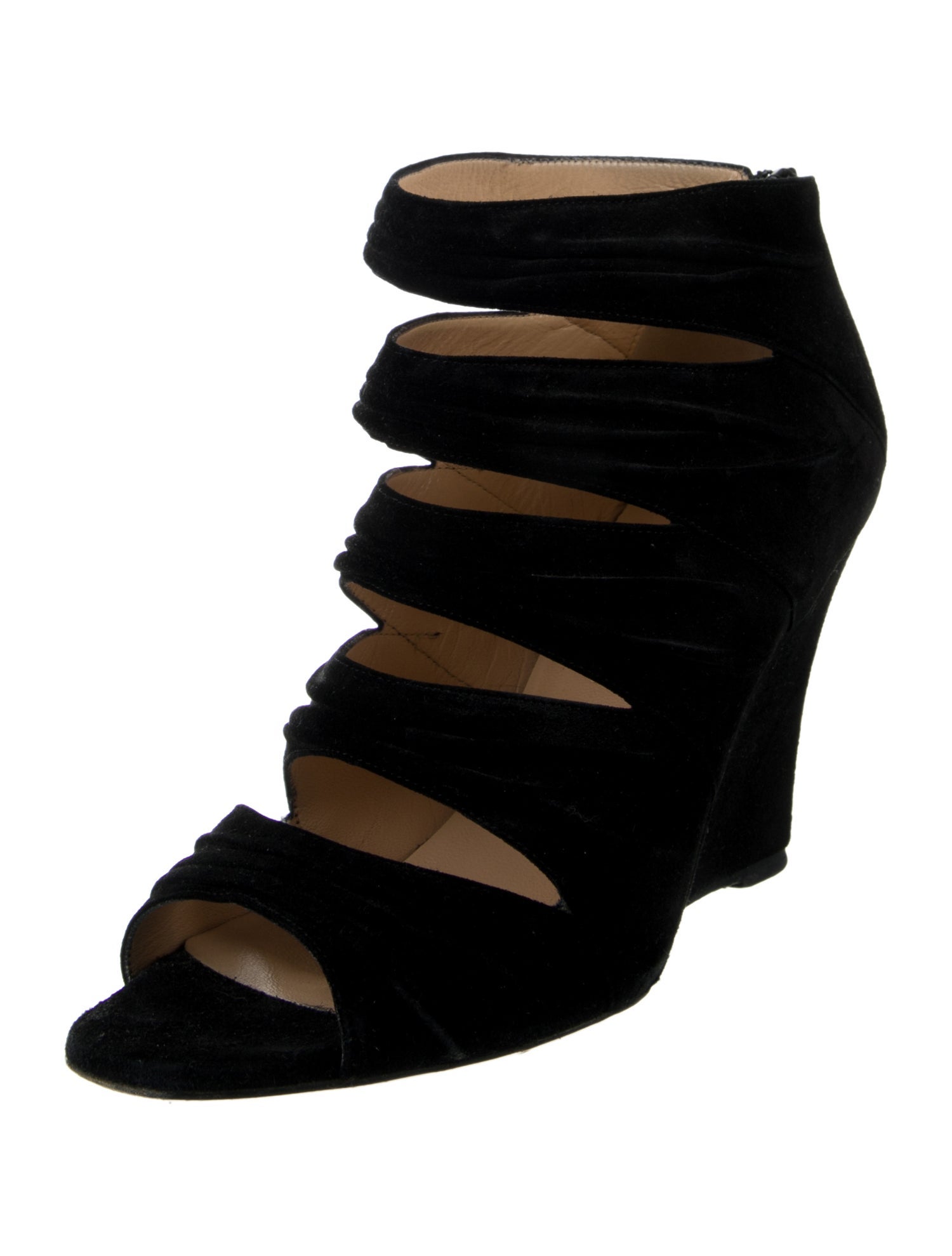 Christian Louboutin Suede Cutout Accent Gladiator Sandals